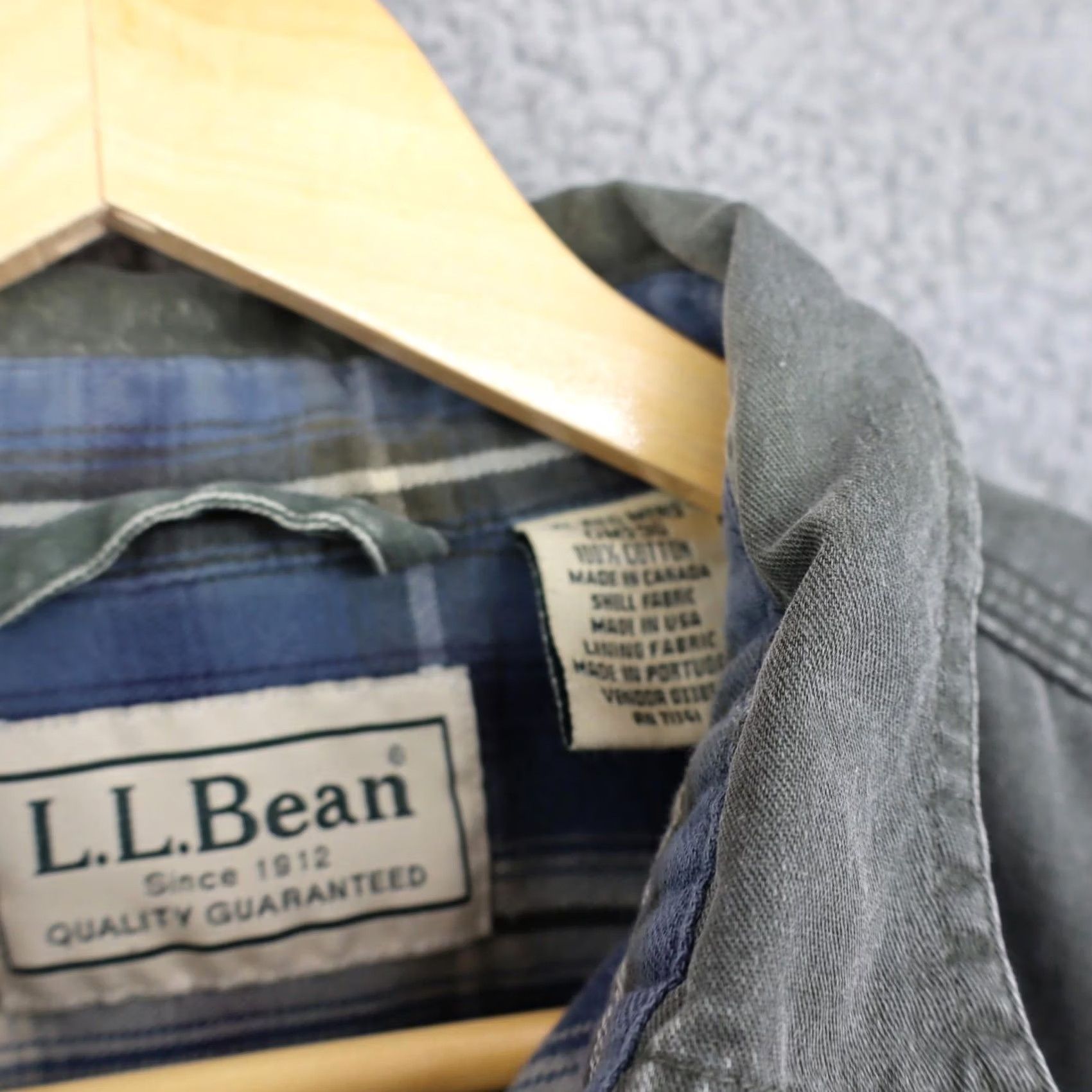 Vintage VINTAGE L.L. Bean Flannel Lined Chore Shirt Men XL Regular Grey Green Size US XL / EU 56 / 4 - 3 Thumbnail