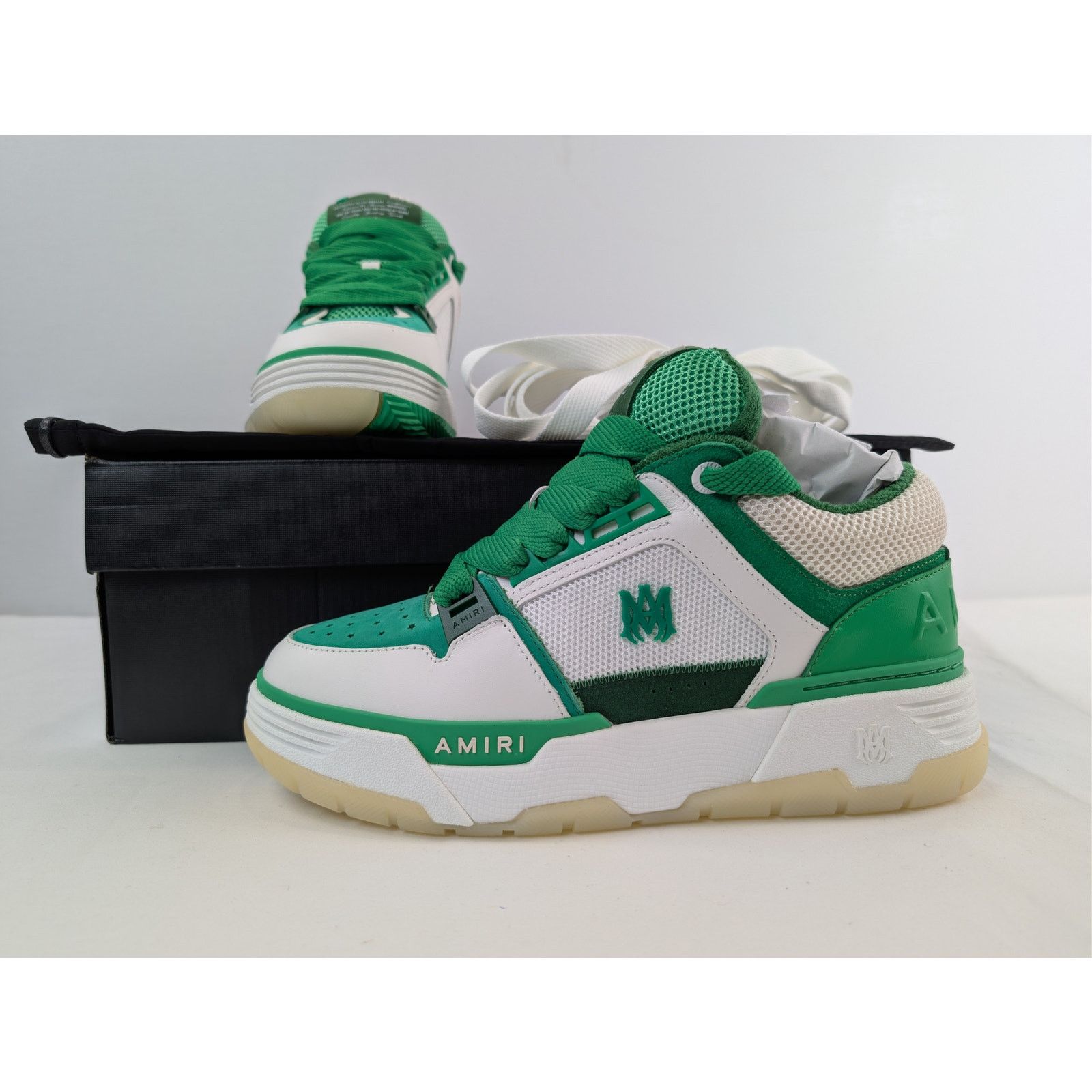 Amiri o1rshd1 MA-1 Low-Top Sneakers in White / Green Size US 7 / EU 40 - 20 Thumbnail