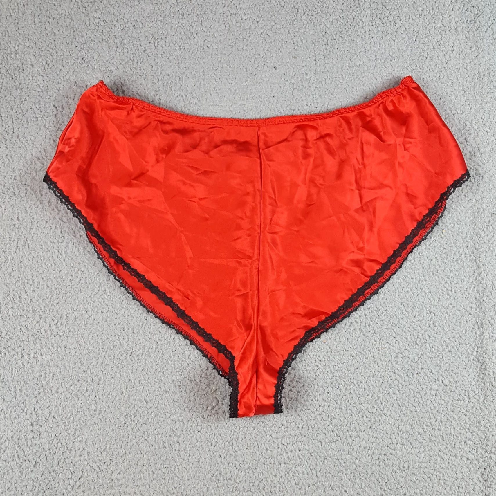 Vintage VINTAGE Red Satin Black Lace High Waisted Panties Women's XL 80s Intimates Size 40" / US 18 - 4 Thumbnail