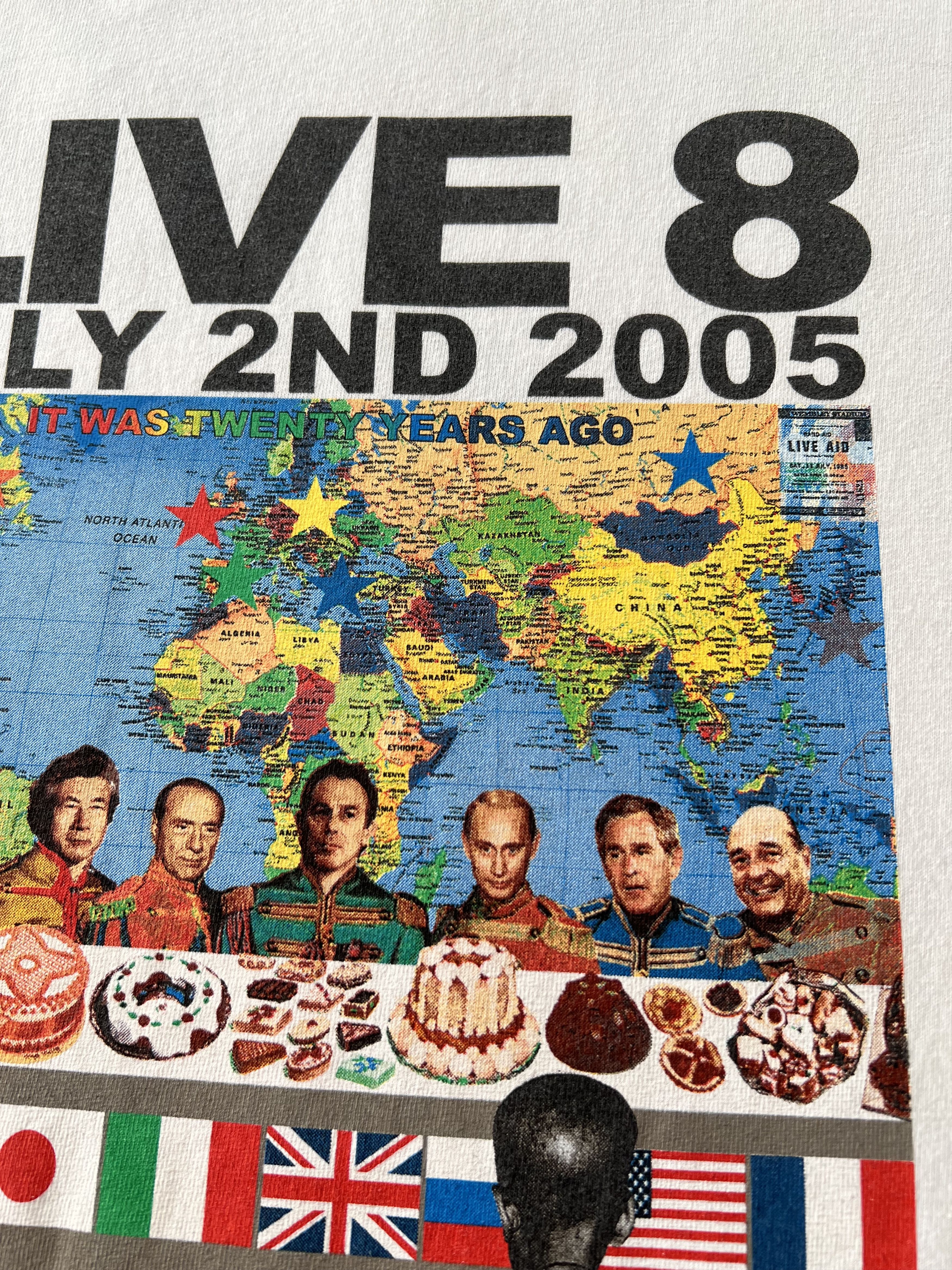 Band Tees Vintage 2005 Live 8 Festival The Long Walk To Justice Tshirt Size US XL / EU 56 / 4 - 5 Thumbnail
