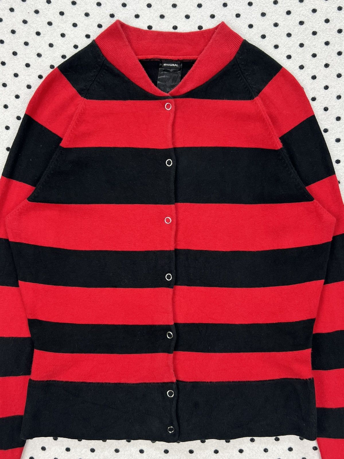 Japanese Brand Marginal Stripes Snap Button Sweater Size S / US 4 / IT 40 - 3 Thumbnail
