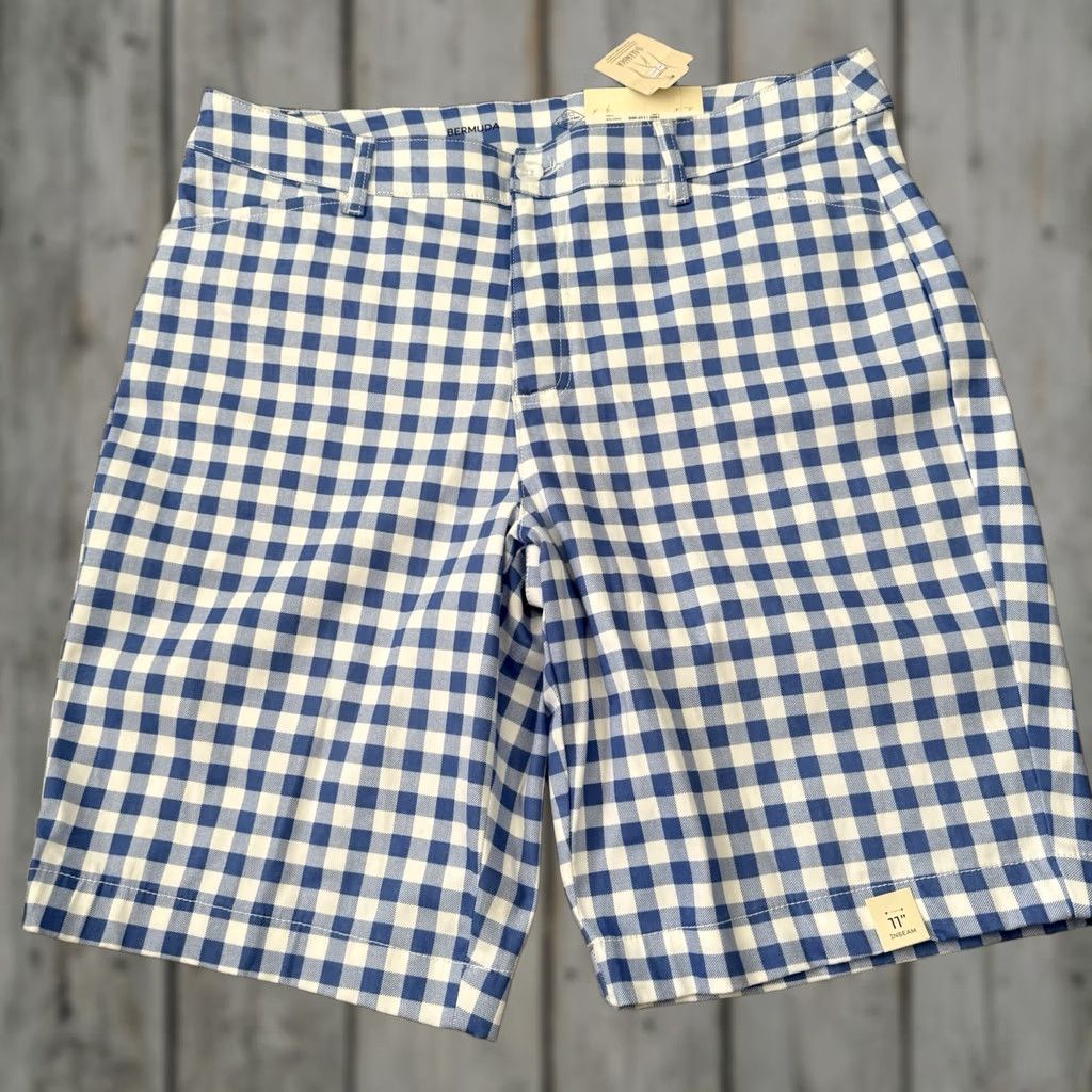 Vintage St. John's Bay Bermuda Shorts Womens 16 Bright Blue Gingham Tummy Control NEW Size 38" / US 16 / IT 52 - 1 Thumbnail