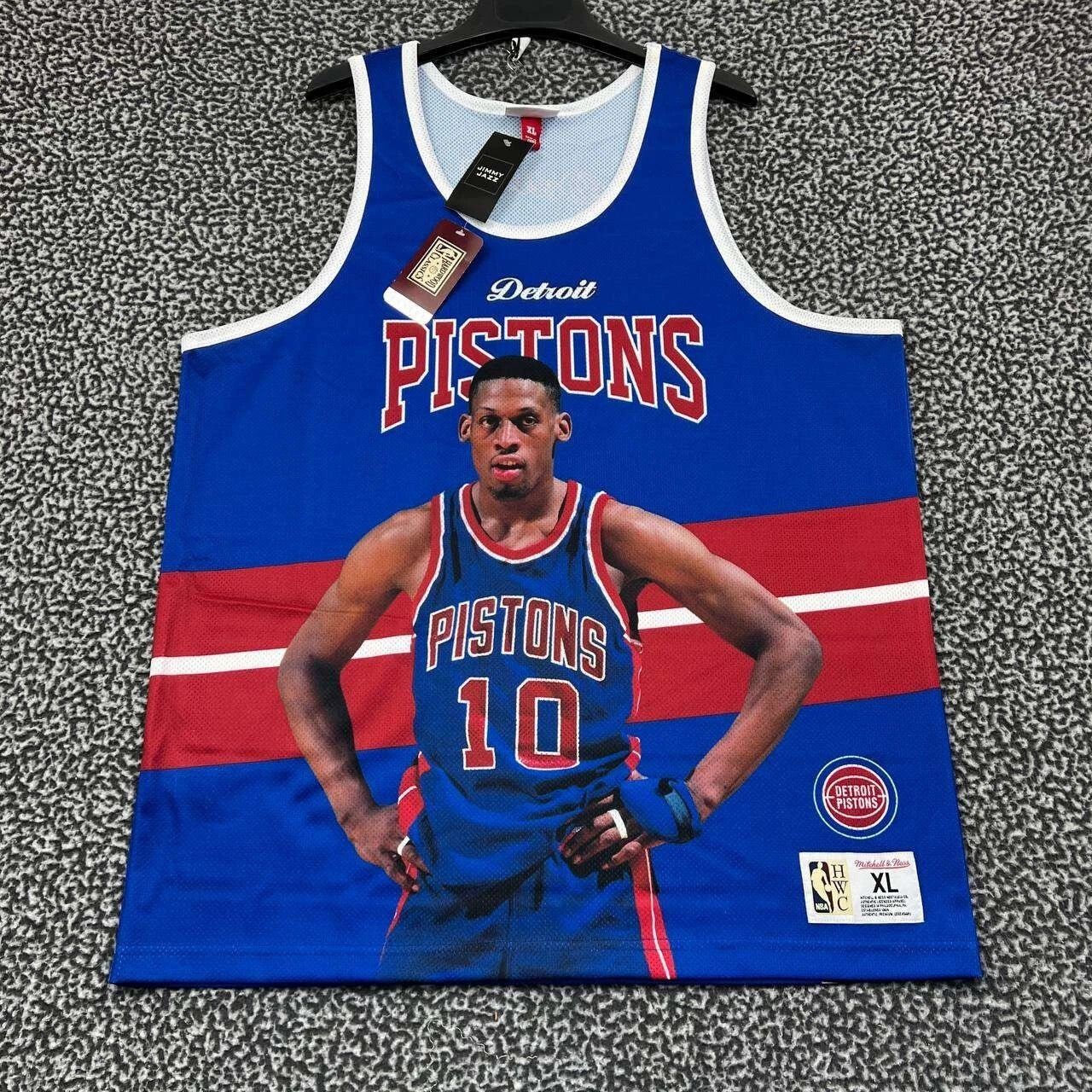 Mitchell & Ness Detroit Pistons Jersey Shirt Men XL HWC Sleeveless New Size US XL / EU 56 / 4 - 1 Thumbnail