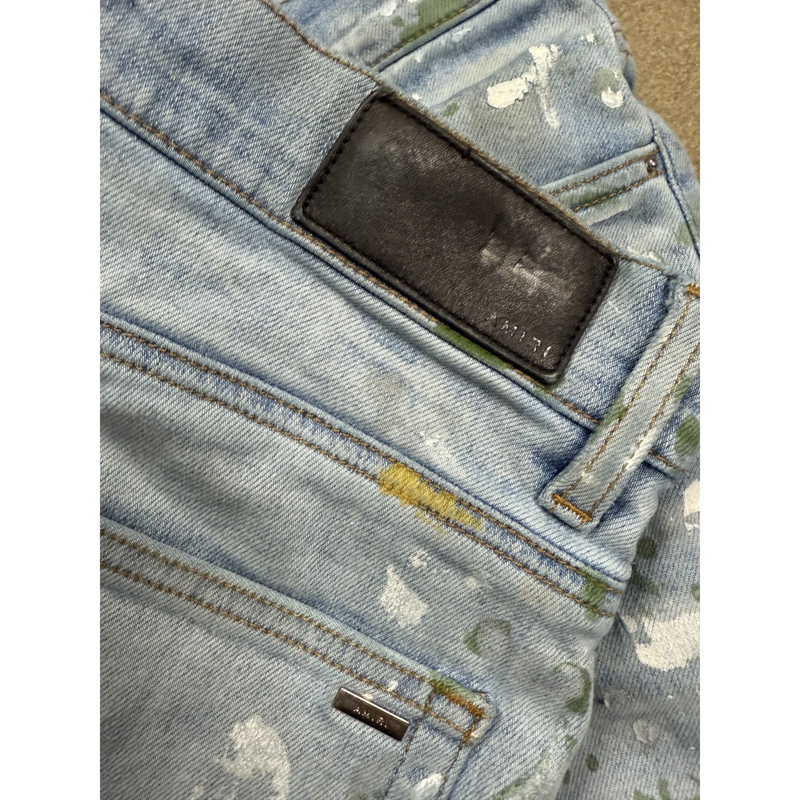 Amiri Amiri Jeans Light Wash Splatter Thrasher Used 34 (Tailored) Size US 34 / EU 50 - 3 Thumbnail