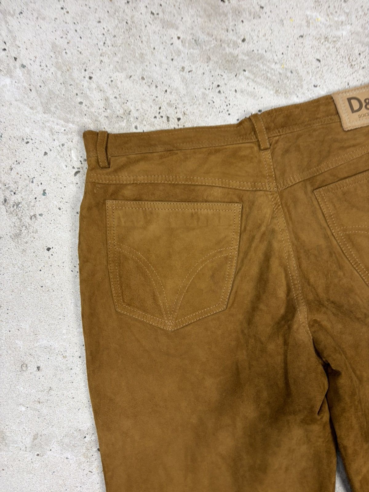 Dolce & Gabbana 2000s Dolce & Gabbana Camel Suede Leather Bootcut Pants Flar Size US 31 - 19 Thumbnail