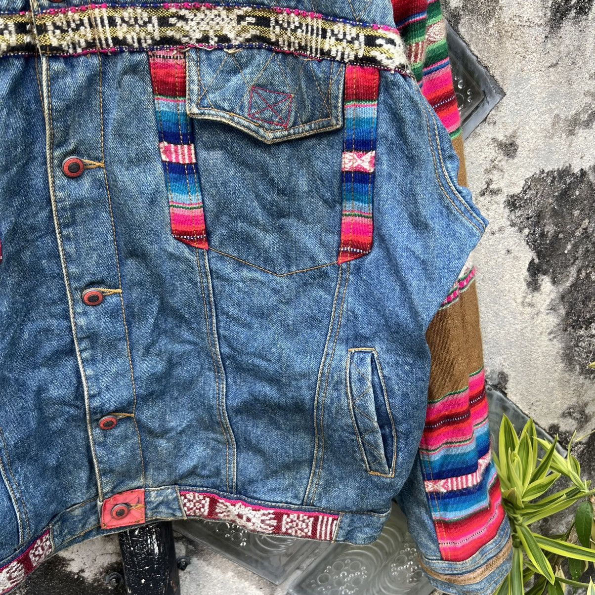 Japanese Brand “RARE” PATCHWORK HEAVY DENIM JACKET Size US XL / EU 56 / 4 - 7 Thumbnail