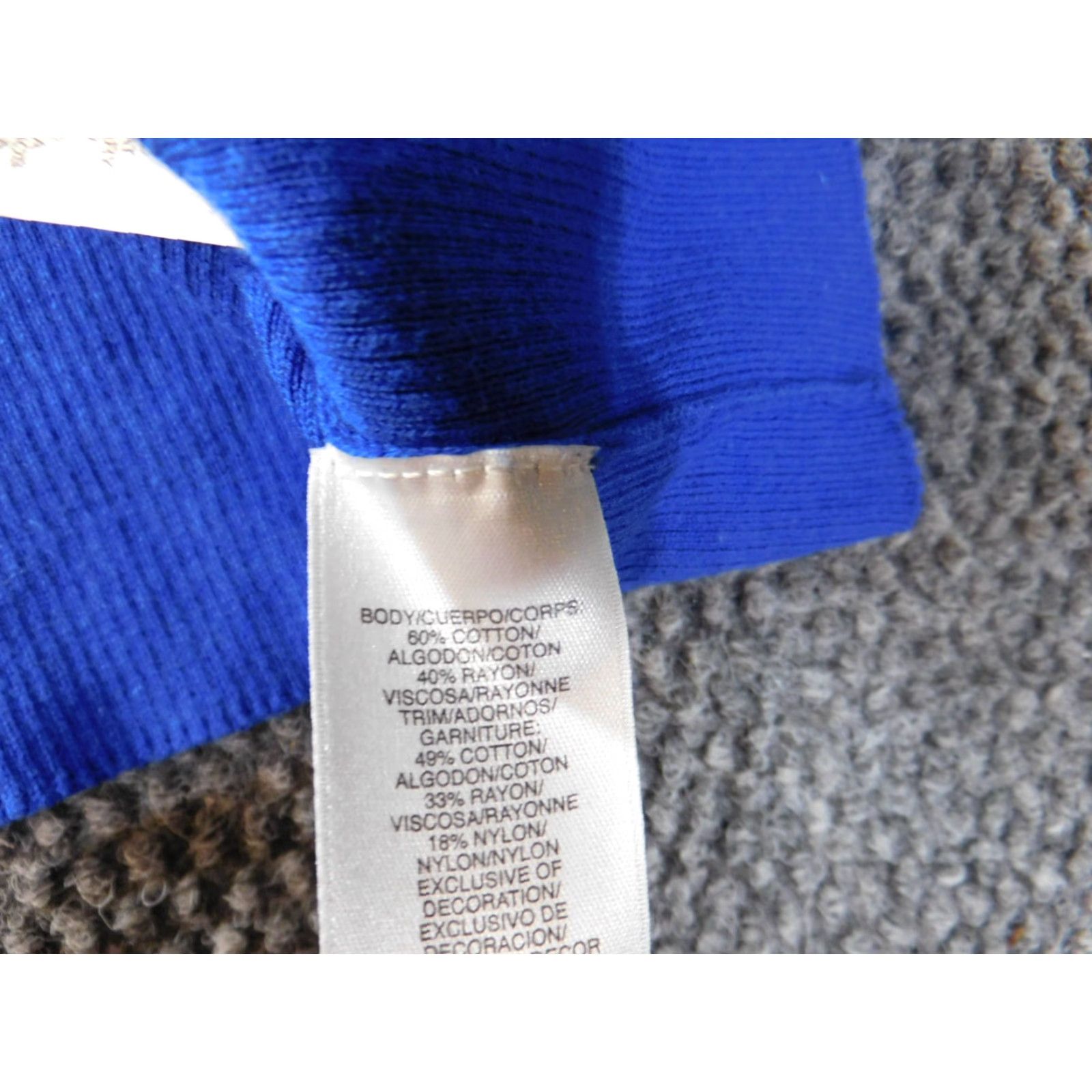 Jones New York Jones New York Cardigan Sweater Womens Medium Blue Sport Knit Open-Knit Round Neck Pullover Cotton Rayon Classic Logo Size M / US 6-8 / IT 42-44 - 6 Thumbnail