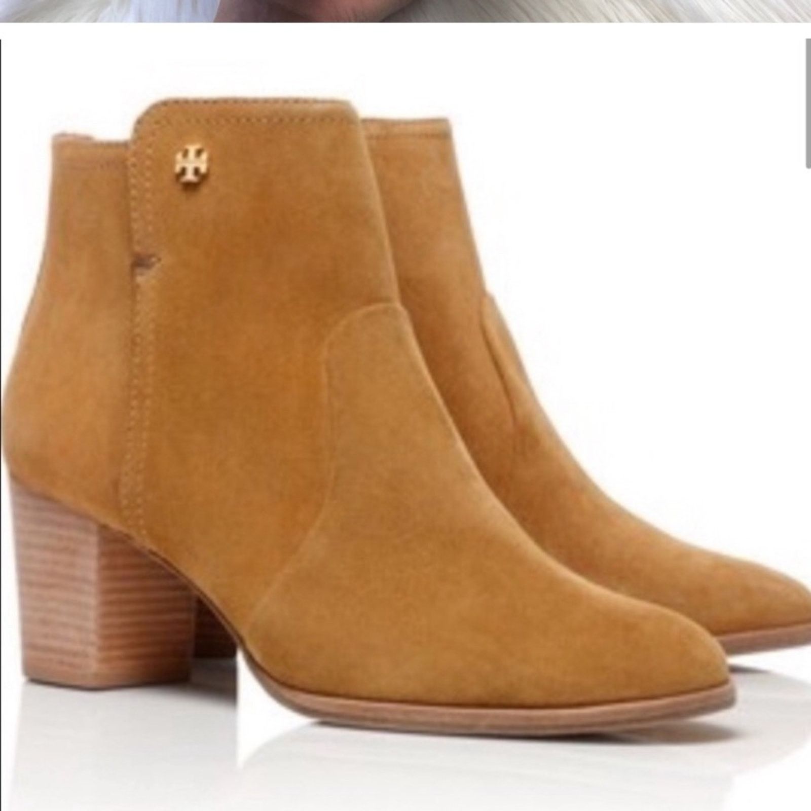 Tory Burch Tory Burch Sabe $398 Caramel Suede Ankle Booties size 9M EUC Size US 9 / IT 39 - 16 Thumbnail