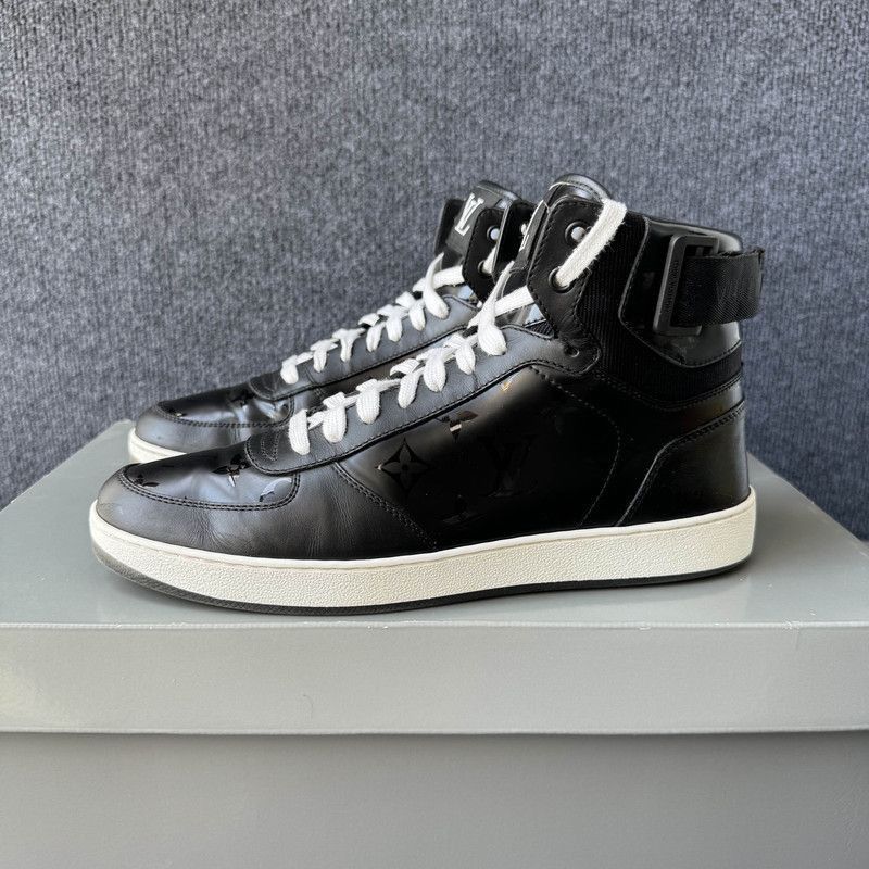 Louis Vuitton Louis Vuitton Rivoli Black Leather High-Top Sneakers - Size US 9.5 / EU 42-43 - 1 Thumbnail