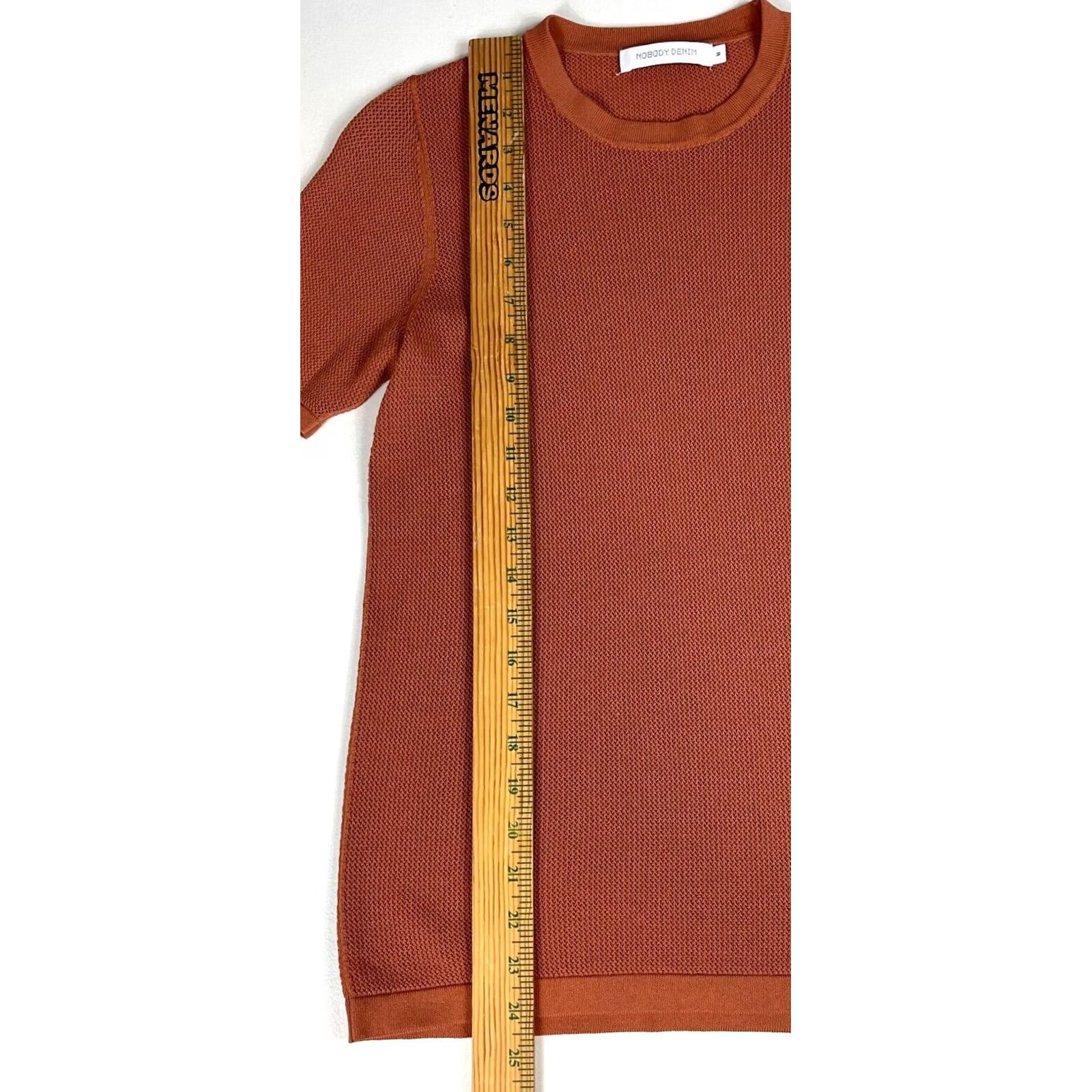 Nobody Denim Nobody Denim Edie Open Knit Top T-Shirt Women Terra M Adult Short Sleeve Round Neck Pullover Classic Lightweight Vintage/Pre-owned Size M / US 6-8 / IT 42-44 - 7 Thumbnail