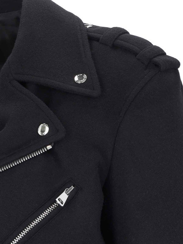 o1s1wg111025 Biker Jacket In Felted Wool in Black