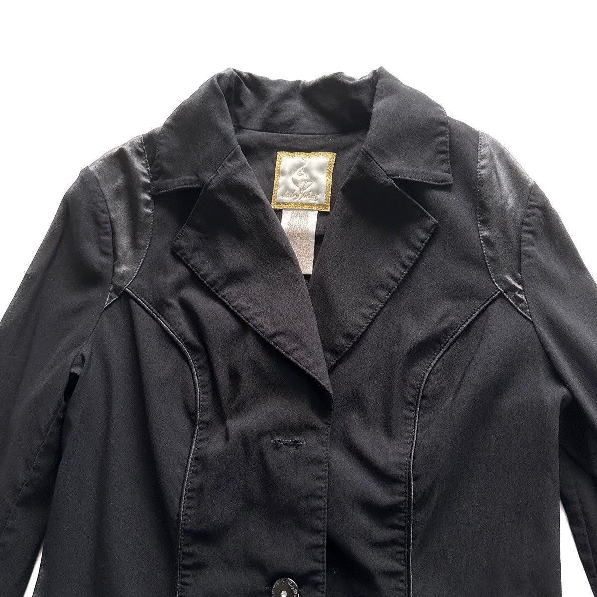 Vintage Baby Phat Gold Cat Satin Trim Frilly Cuff Black Blazer XL Size XL / US 12-14 / IT 48-50 - 7 Thumbnail