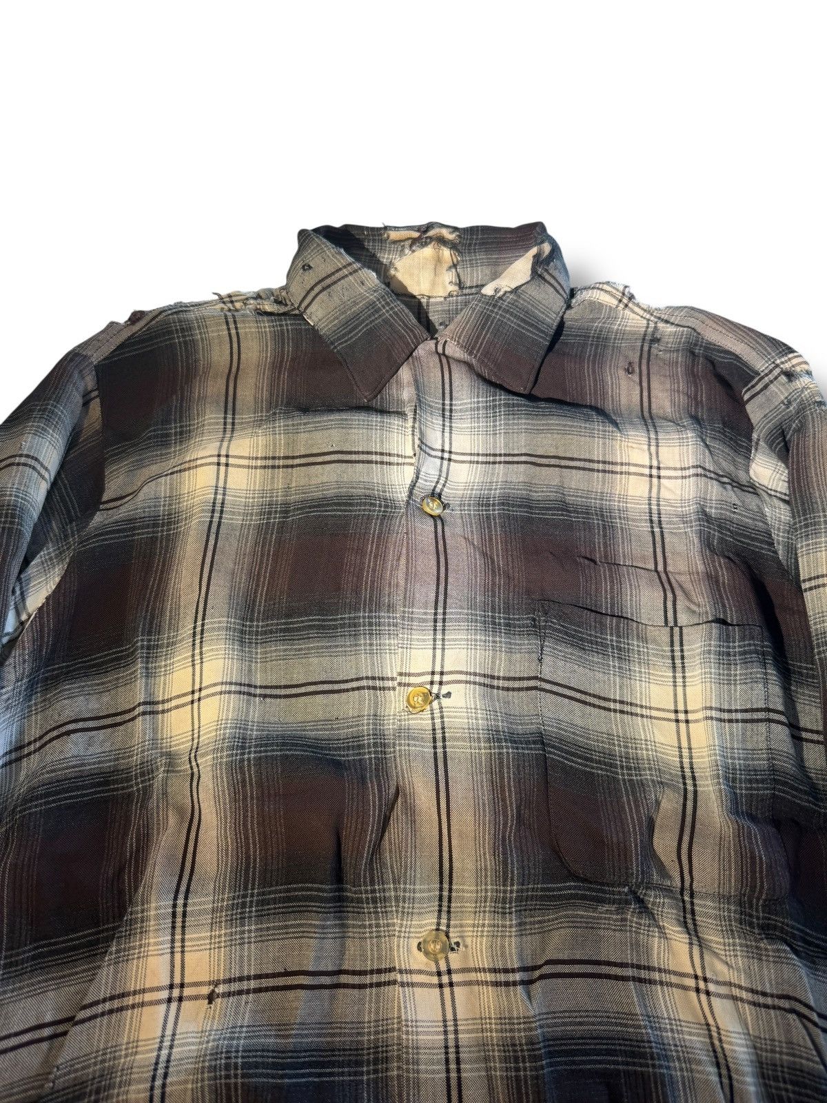 Other *RARE* VINTAGE 70s 80s RAYON COTTON FLANNEL SHIRT THRASHED Size US L / EU 52-54 / 3 - 3 Thumbnail