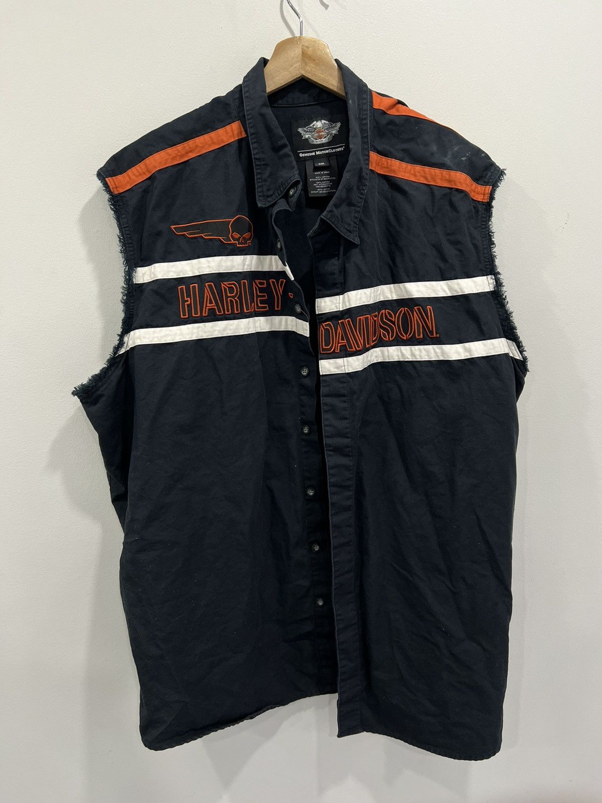 Harley Davidson Vintage Y2K Harley Davidson Sleeveless Shirt Button Up 3XL Size US XXL / EU 58 / 5 - 1 Thumbnail