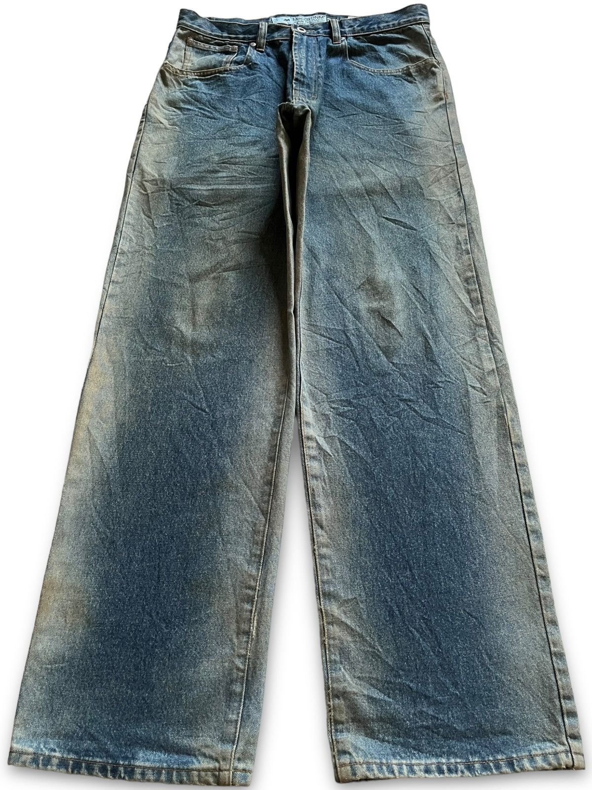 image of 1990X Clothing x Mecca Vintage Mecca Faded Wash Classic Style Baggy Jeans in Blue, Men's (Size 34)
