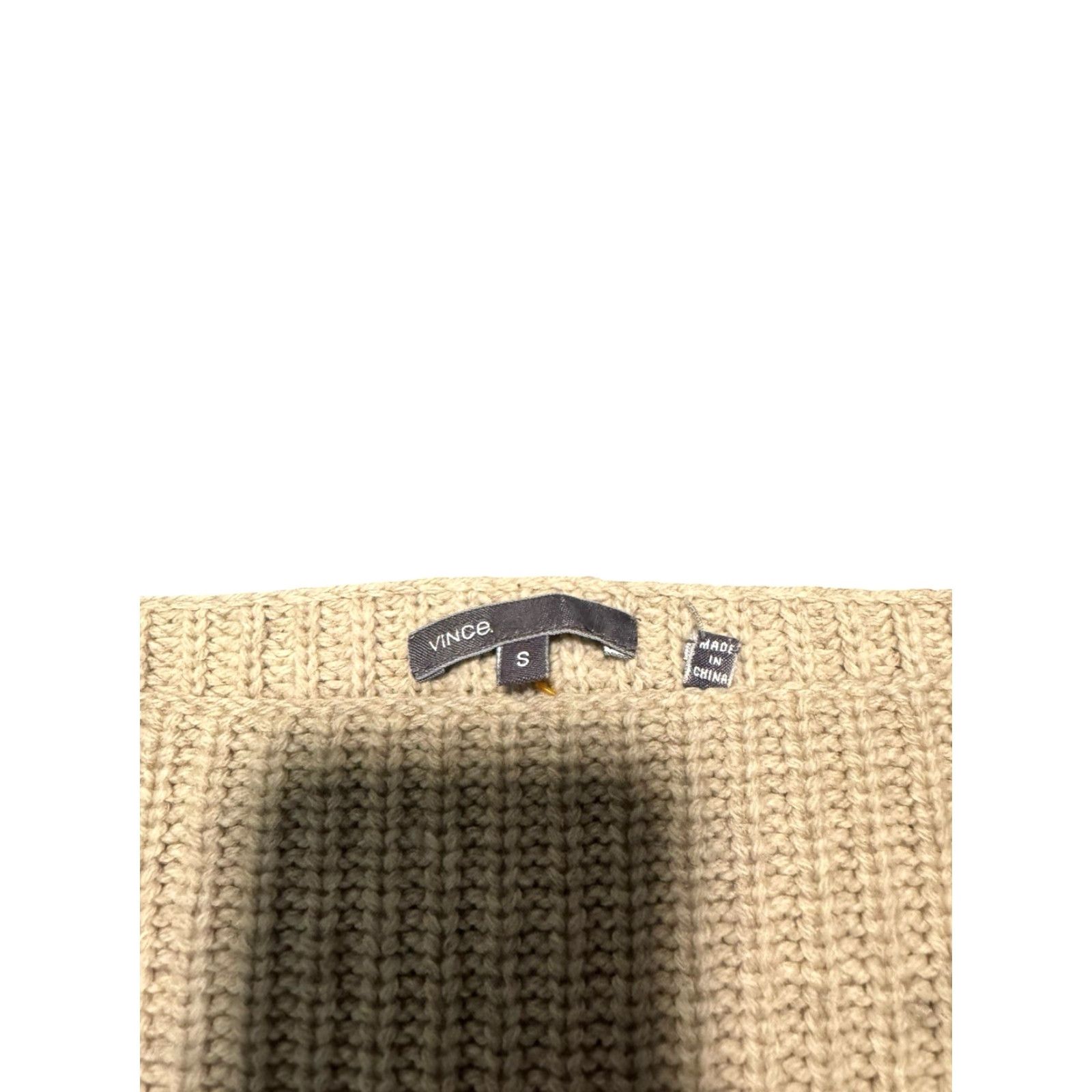 Vince Vince Boatneck Crop Sweater Beige Wool Blend Size Medium Women Pullover Knit, Regular, Long Sleeve, Casual, Winter Fall Spring Size M / US 6-8 / IT 42-44 - 5 Thumbnail
