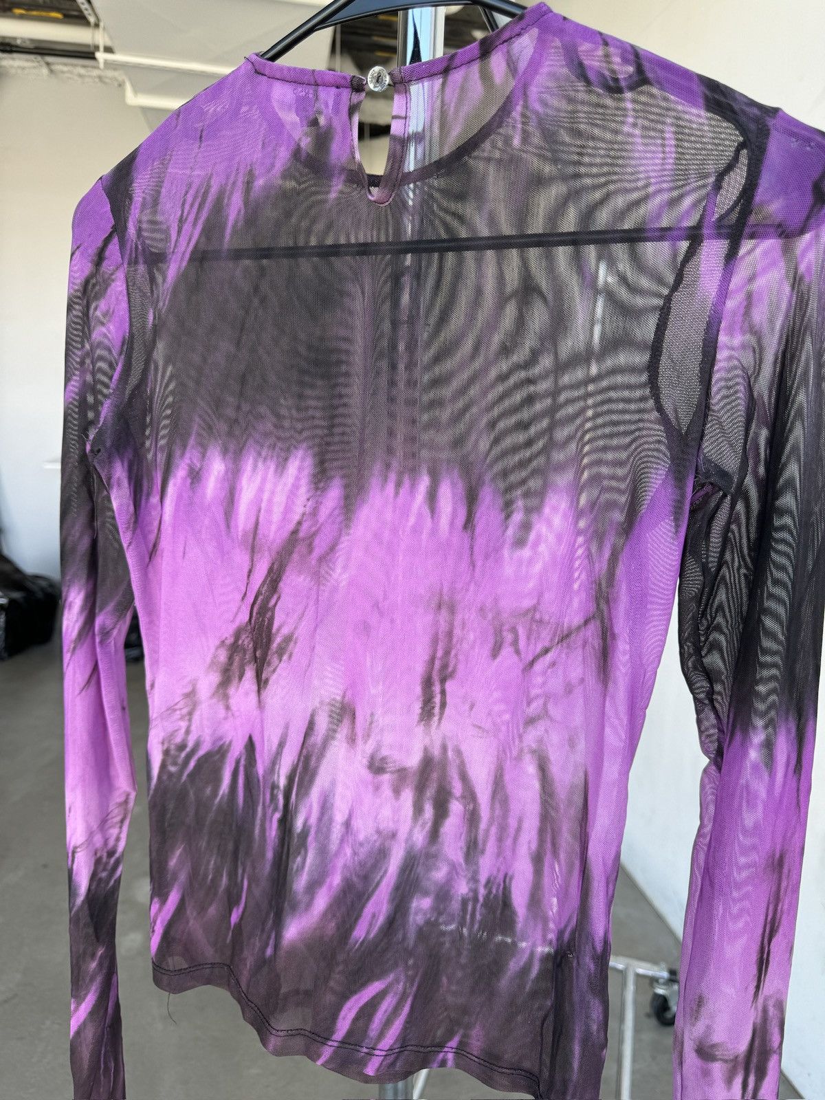 Versus Versace VERSUS VERSACE PURPLE AND BLACK MESH LONG SLEEVE SHIRT Size M / US 6-8 / IT 42-44 - 6 Thumbnail