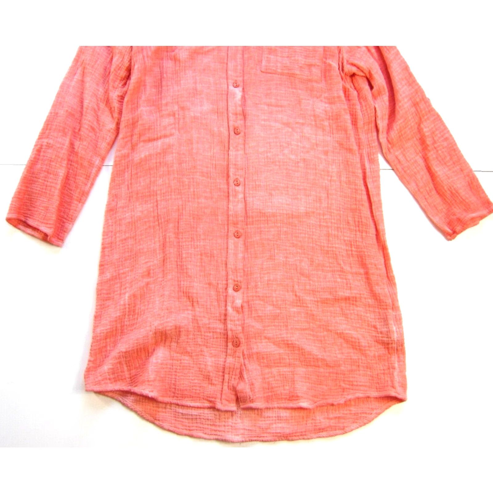 Vintage Tribal Jeans Orange Cotton Gauze Tie Dye Long Sleeve Button Down Shirt Dress M Size M / US 6-8 / IT 42-44 - 6 Thumbnail