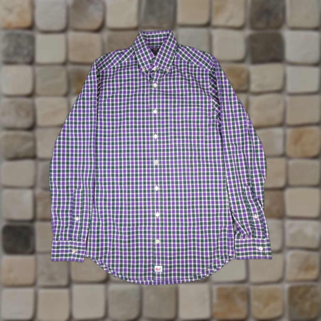 Vineyard Vines Vineyard Vines Murray Shirt Mens XS Purple Green Cotton Button Up Shirt Size US XS / EU 42 / 0 - 1 Thumbnail