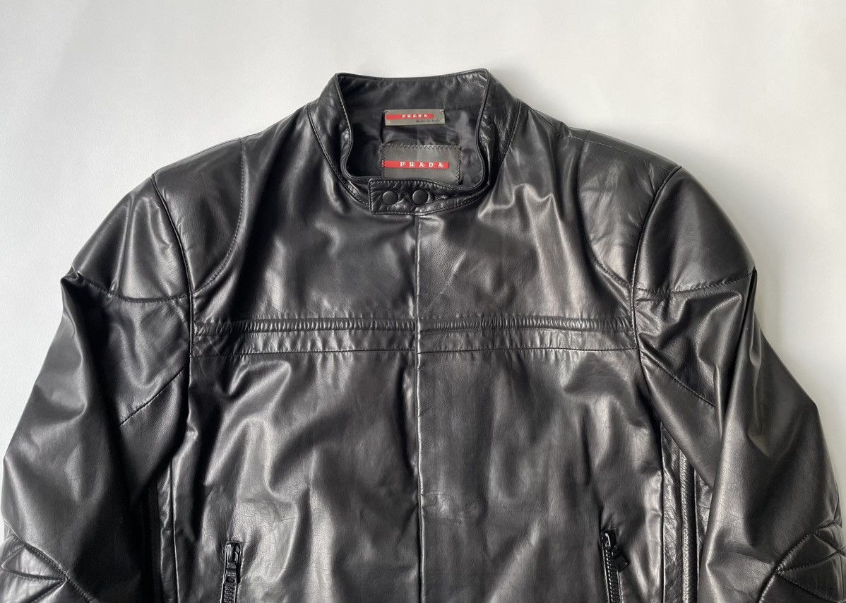 Prada S/S 07 Leather Motorcycle Jacket Size US M / EU 48-50 / 2 - 2 Thumbnail