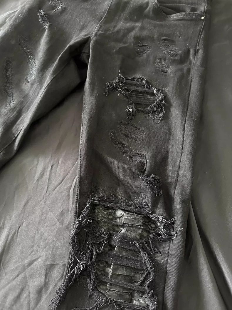Amiri Amiri 16AW MX1 Snakeskin Patch Skinny Jeans Size US 29 - 3 Thumbnail