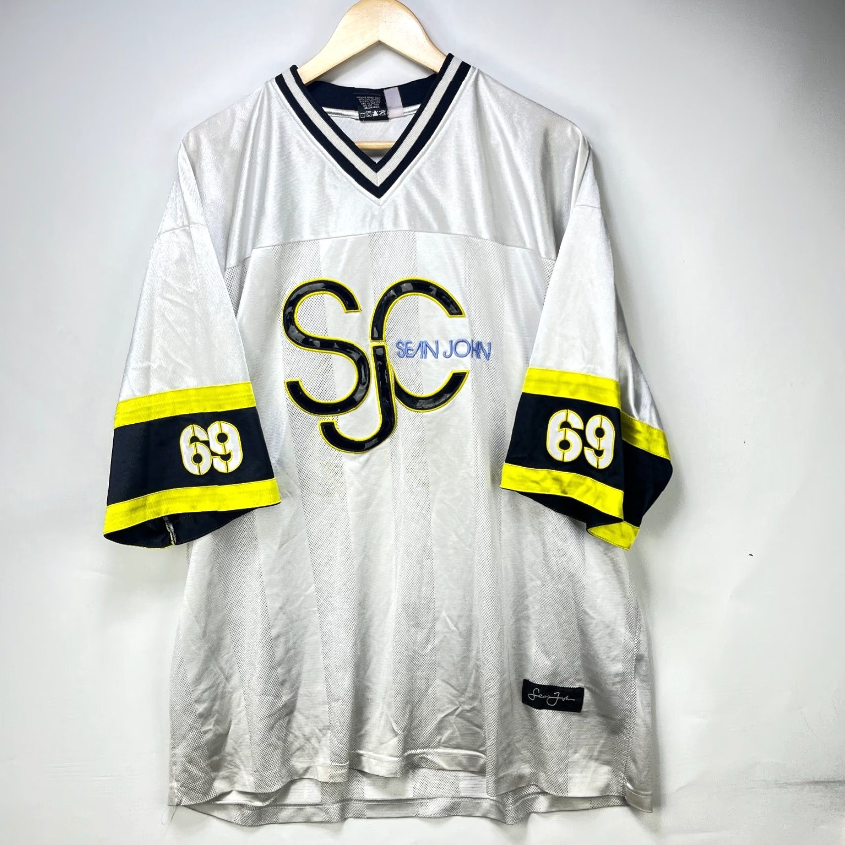 Sean John VINTAGE Sean John Y2K Jersey T-Shirt 2XL White Mens Baggy Hip Hop Size US XXL / EU 58 / 5 - 2 Thumbnail