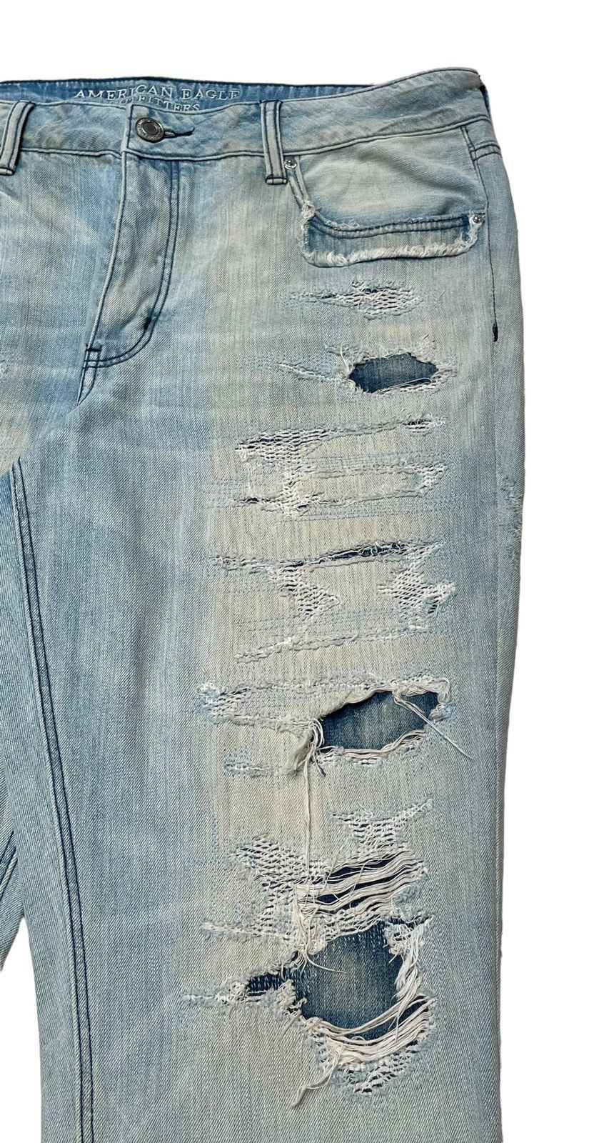 American Eagle Outfitters × Vintage Vintage American Eagle Outfitters Distressed Jeans 2000s Size US 38 / EU 54 - 4 Thumbnail