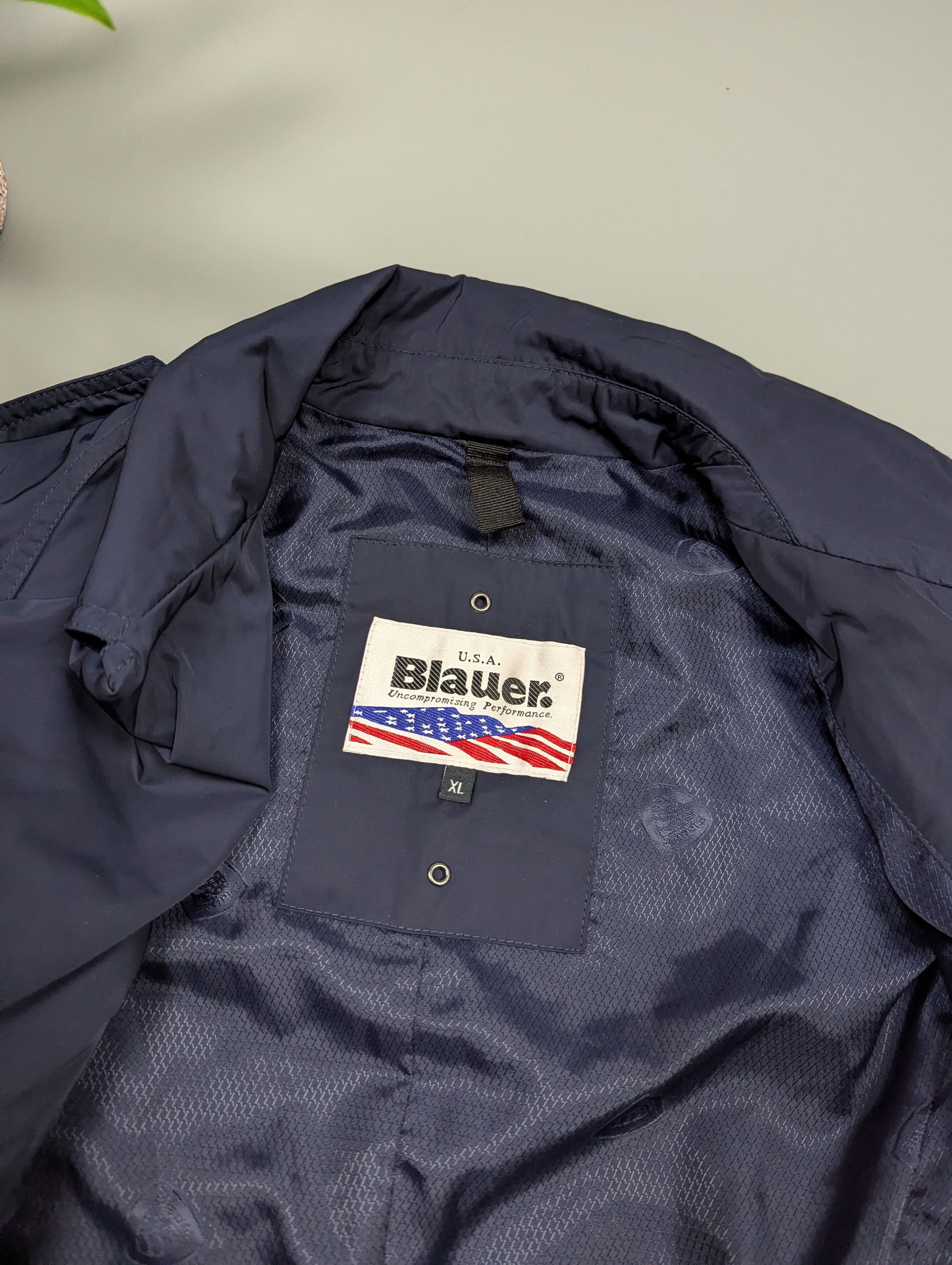Vintage BLAUER USA Vintage Women Navy Blue Lightweight Belted Jacket Size M / US 6-8 / IT 42-44 - 13 Thumbnail