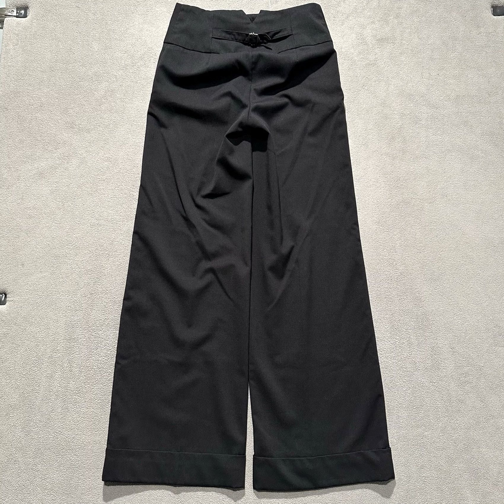 H&M H&M Black Wide Leg Pants Womens Size 4 Cuffed Relaxed Stretch Truser EUC Size 27" / US 4 / IT 40 - 2 Thumbnail