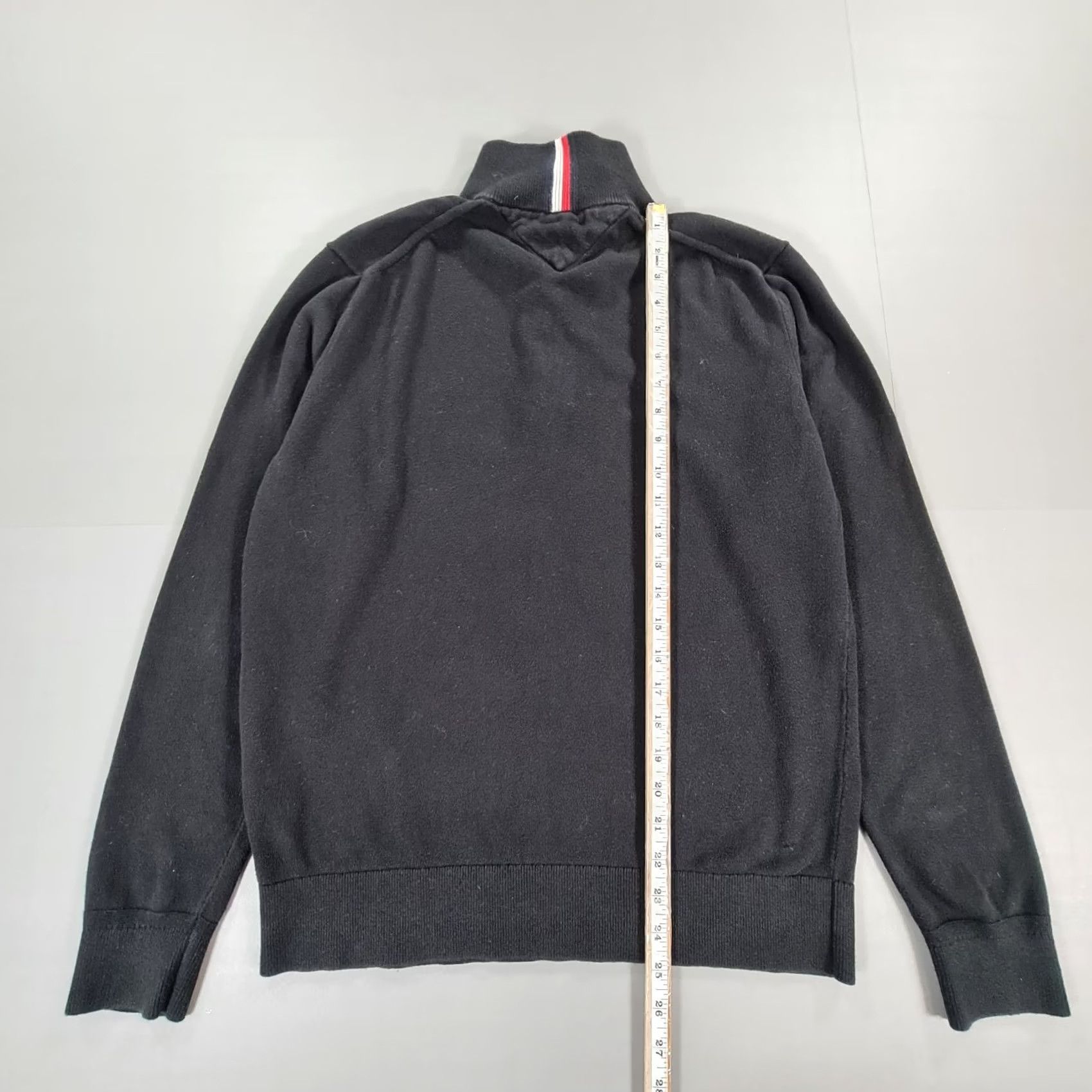 Tommy Hilfiger Tommy Hilfiger Mens Jumper Black L Zip Neck 1/4 Zip Knit Cotton Cashmere Henley Size US L / EU 52-54 / 3 - 7 Thumbnail