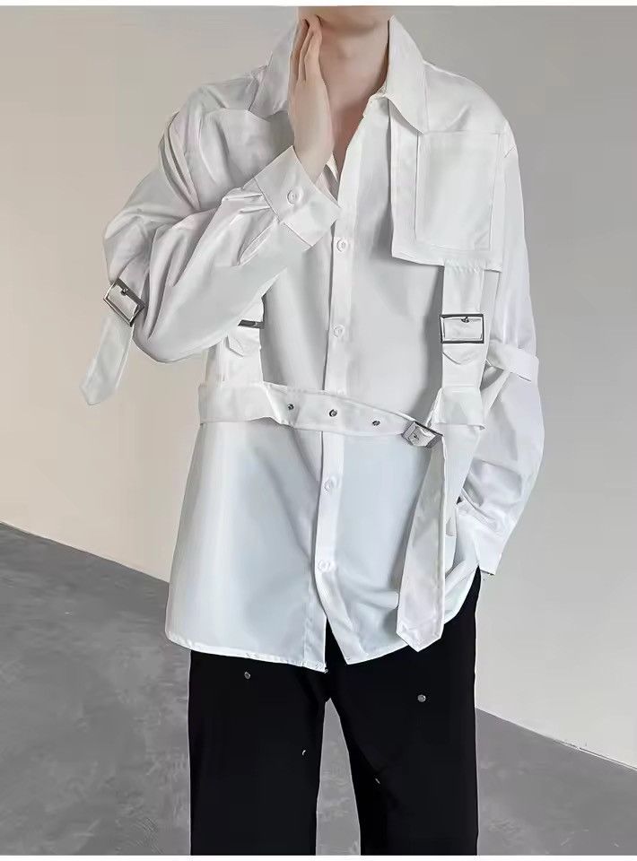 Japanese Brand Punk Hip Hop Techwear Style Long Sleeve Cargo Shirt Size US M / EU 48-50 / 2 - 6 Thumbnail