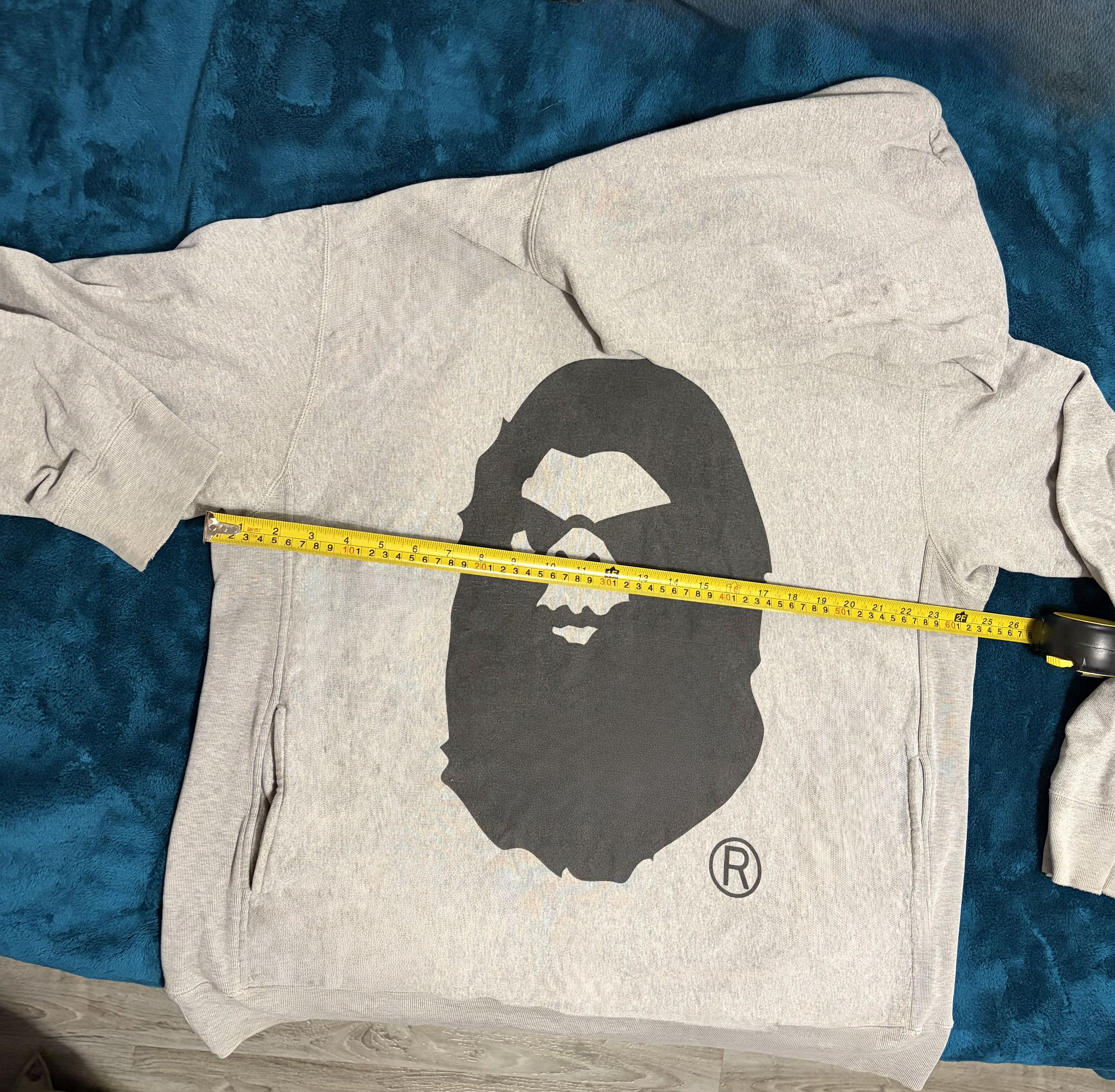 Bape BAPE Classic Ape Head Hoodie Grey XL - Rare 24" P2P Fit Size US XL / EU 56 / 4 - 11 Thumbnail