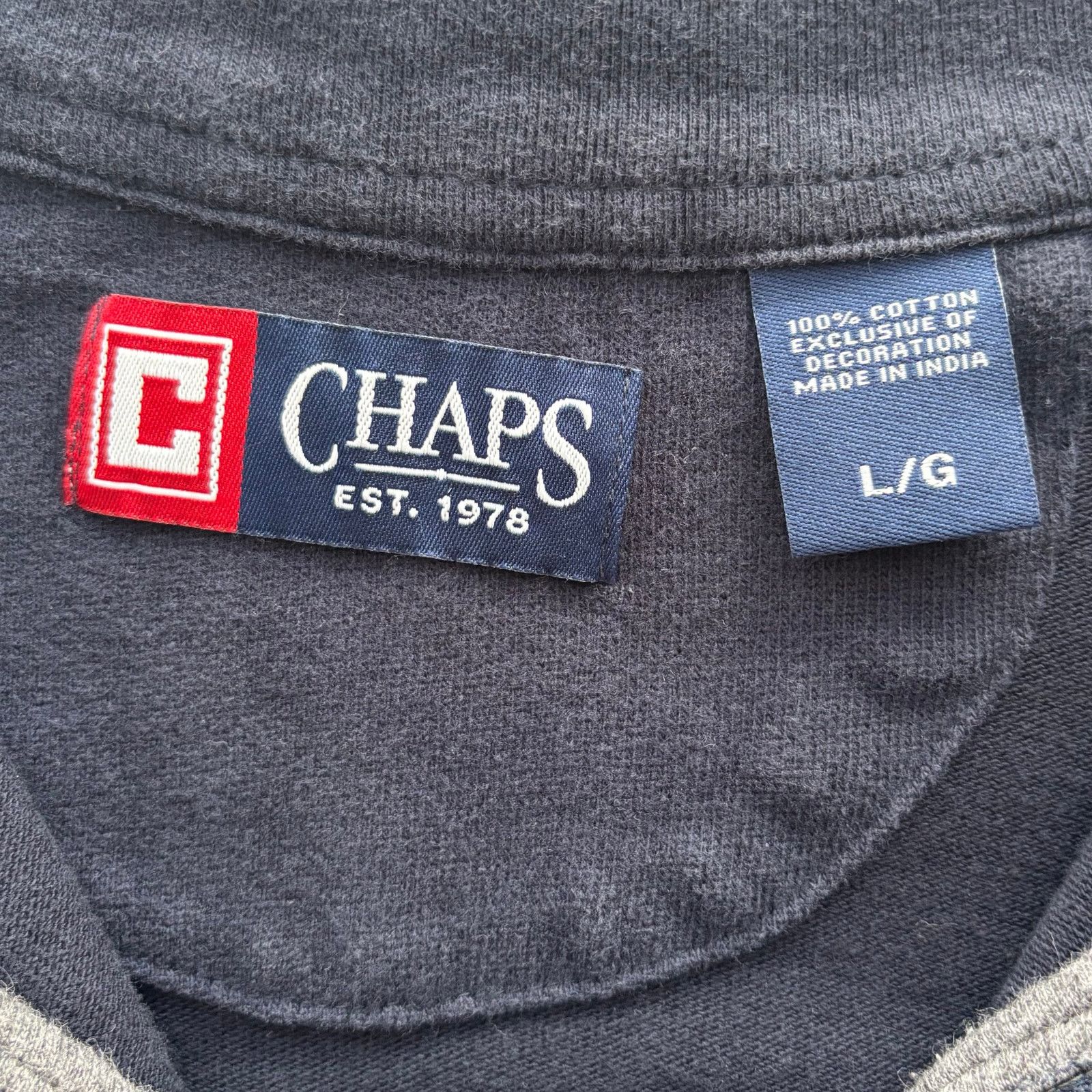 Chaps Chaps Navy Quarter Zip Pullover Mock Neck Size Large Size US L / EU 52-54 / 3 - 5 Thumbnail
