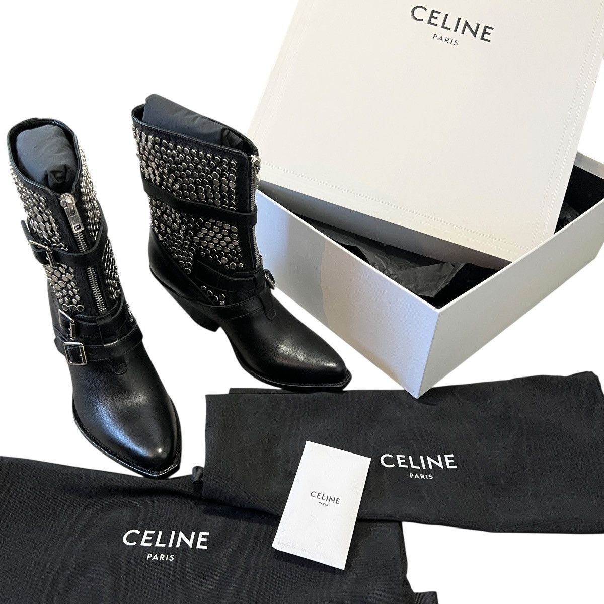 Celine CELINE 2019SS Hedi Slimane Studded Cowboy Boots with Box Size US 5 / IT 35 - 2 Thumbnail