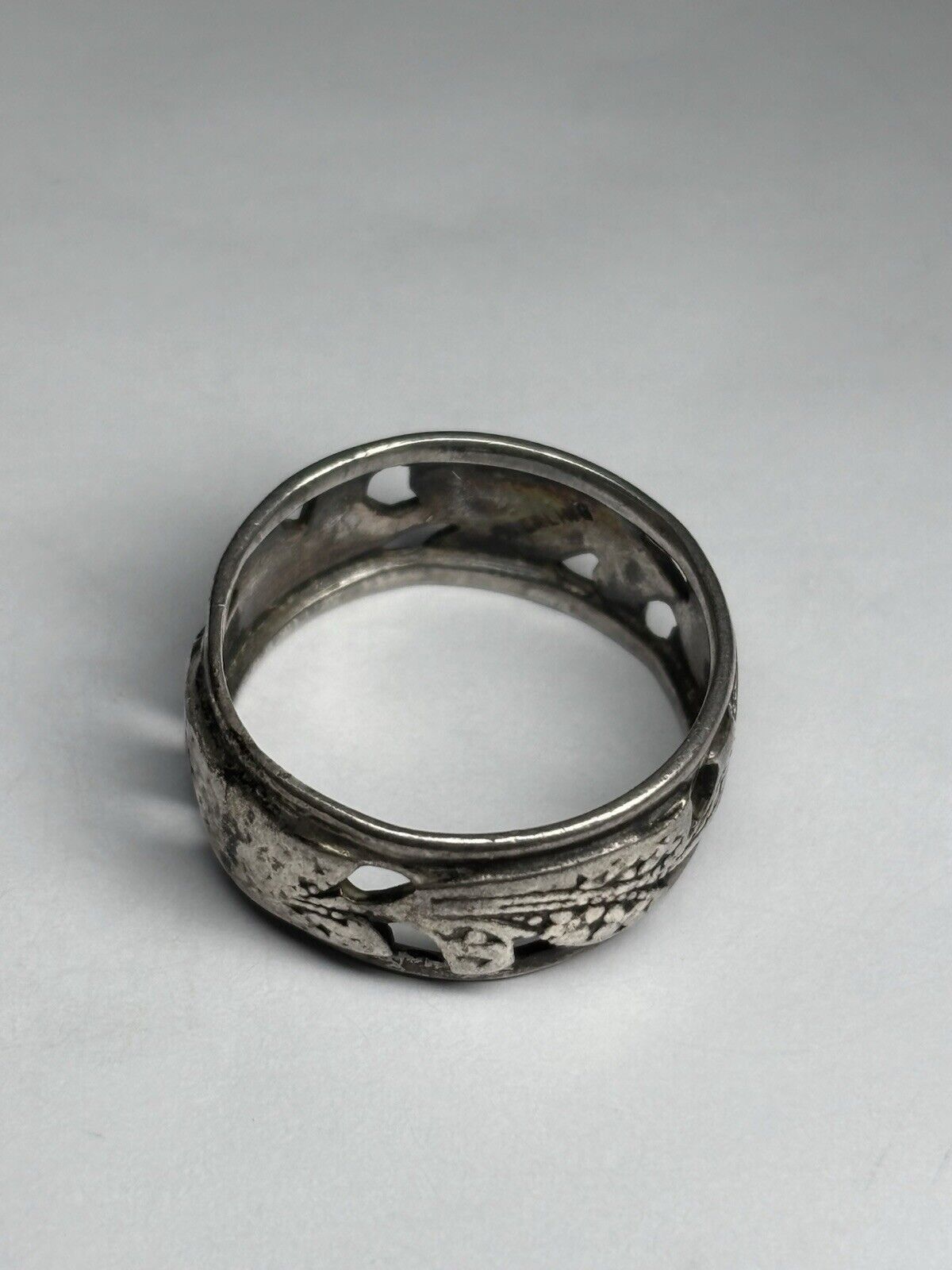 Other Vintage Sterling Silver Carved Floral Patterned Ring Size 7 Size ONE SIZE - 5 Thumbnail