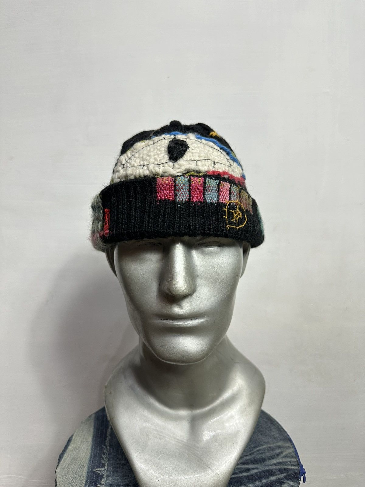 Handmade Custom Made Nice Design Art Knitted Eye Beanie Hats Size ONE SIZE - 1 Thumbnail