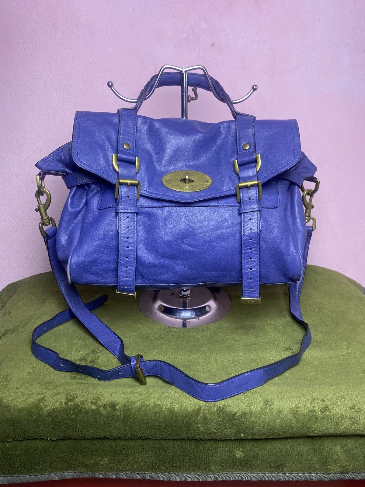 Mulberry Mulberry Alexa Blue Leather Satchel Bag Size ONE SIZE - 2 Thumbnail