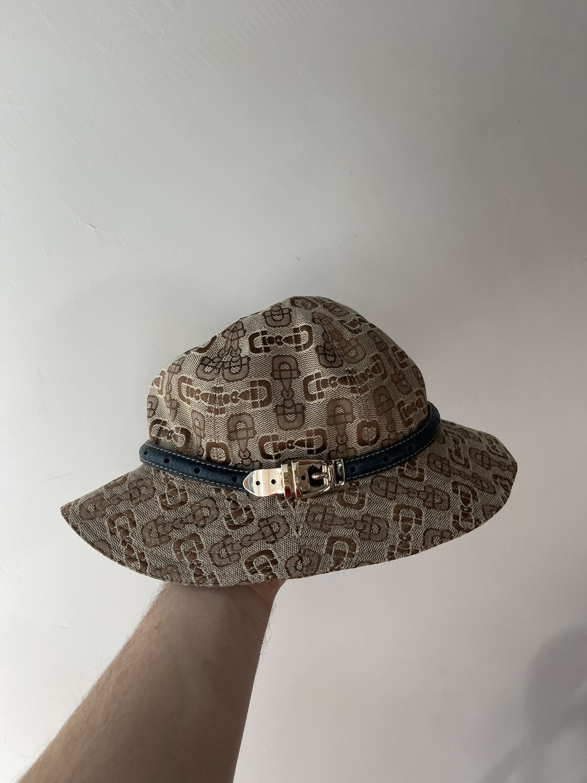 Gucci Gucci Vintage Horsebit Monogram Bucket Hat Canvas Brown Size ONE SIZE - 2 Thumbnail