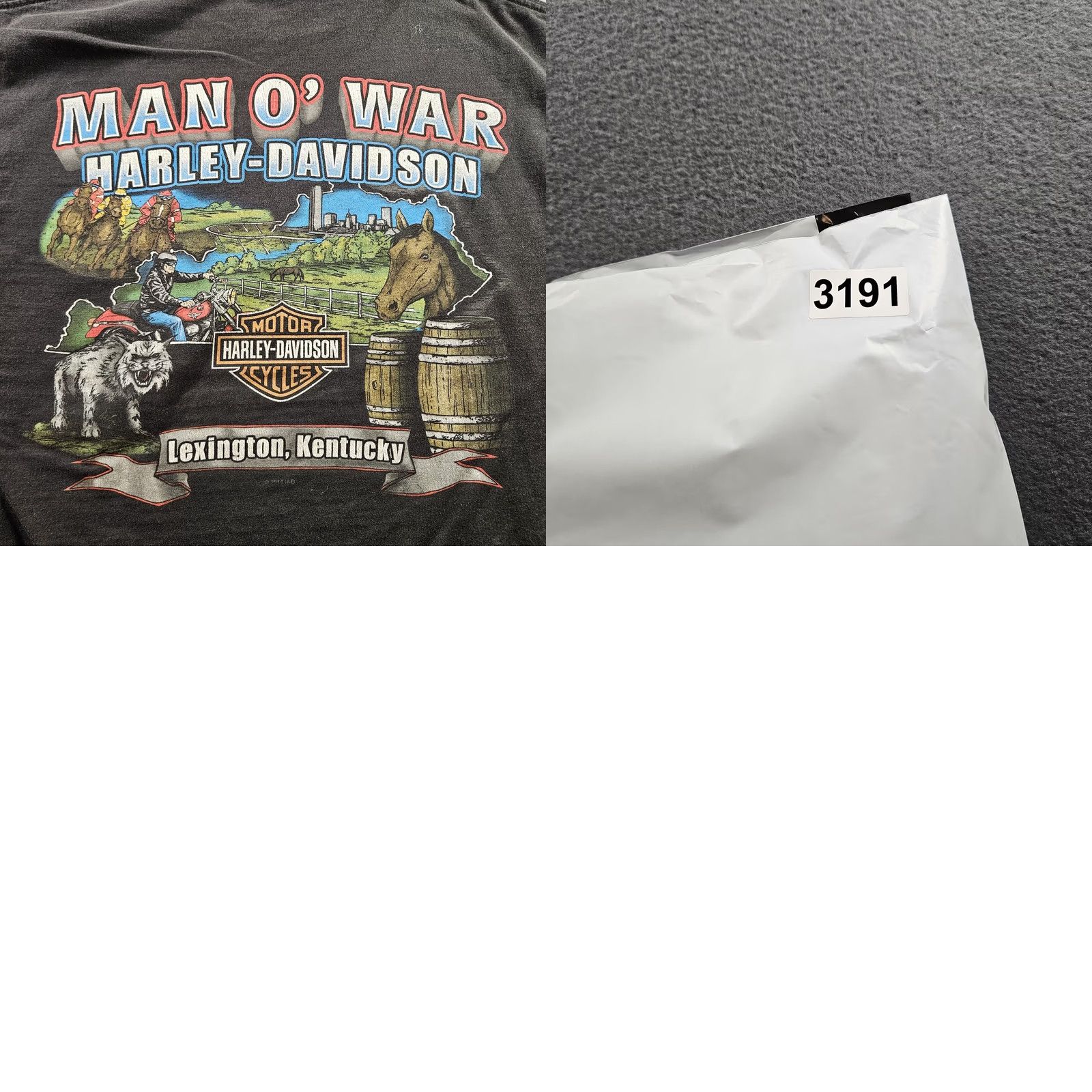 Harley Davidson Harley-Davidson Man O' War Shirt Mens Large Black Crew Neck Short Sleeve Graphic Print Motorcycle Tee Men X-Large Size US L / EU 52-54 / 3 - 8 Thumbnail