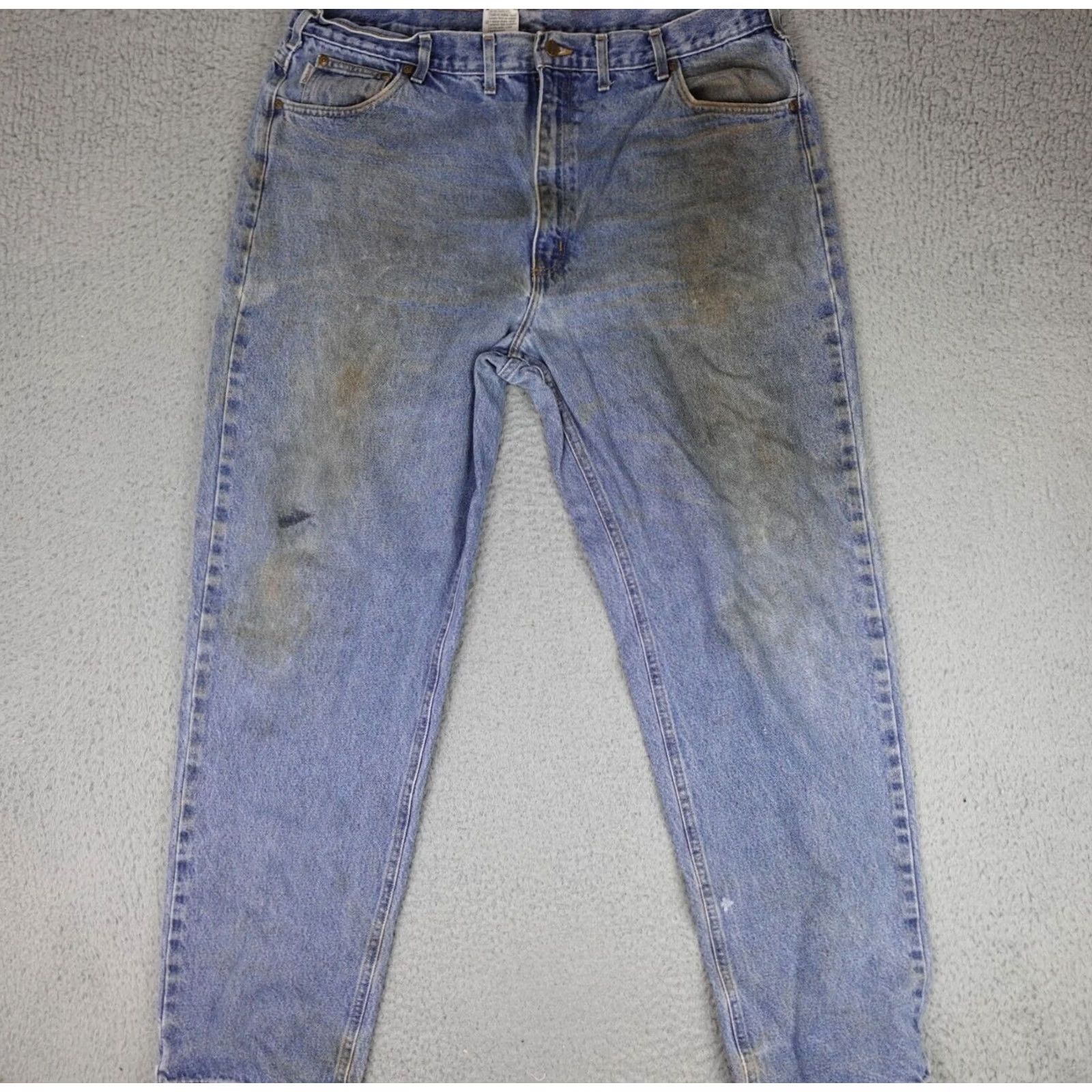 Carhartt Carhartt Jeans Mens 44x32 Blue Denim Patch 40x32 Actual DST Work Size US 44 / EU 60 - 2 Thumbnail