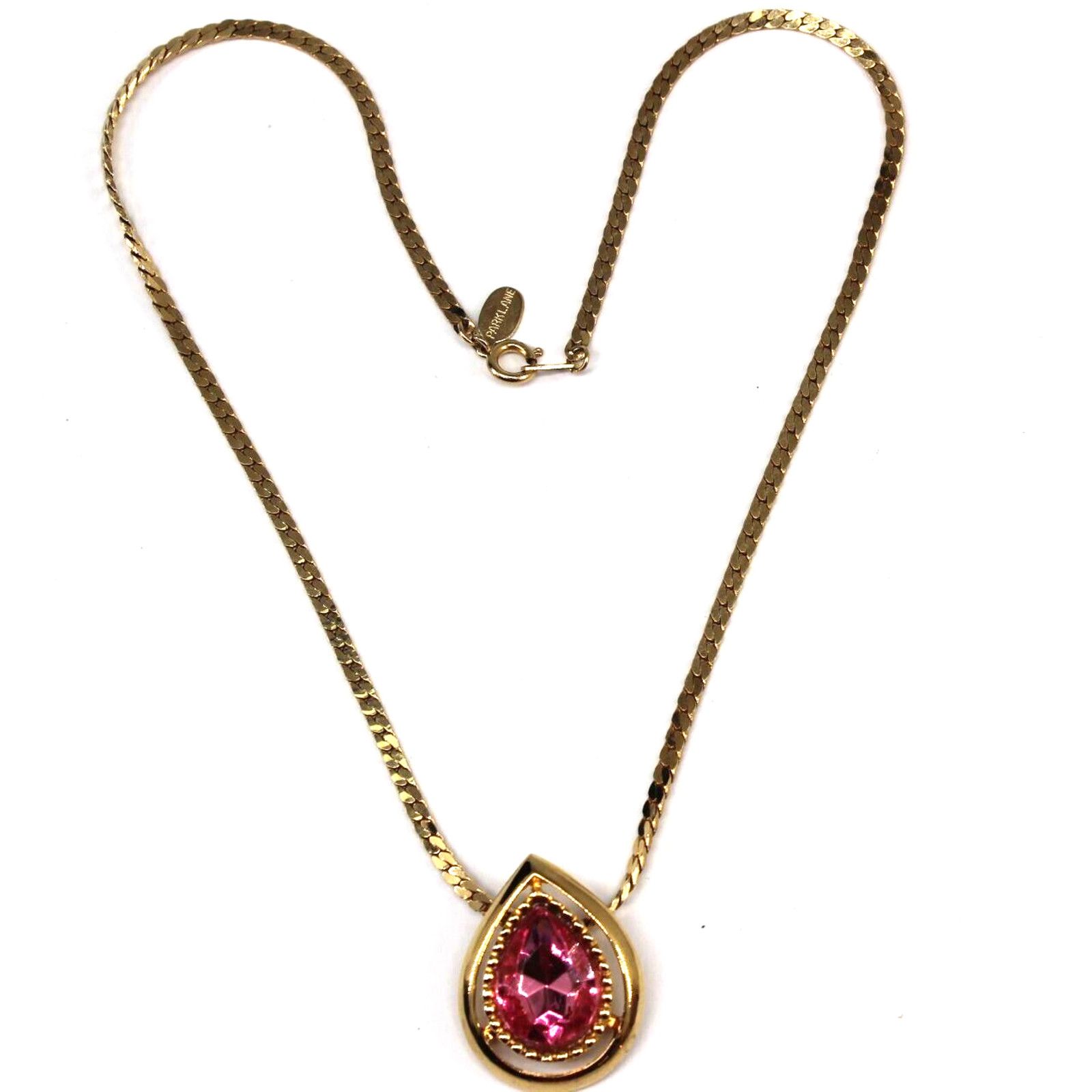 Other Stunning Parklane Pink Teardrop Rhinestone Necklace • 18" Size ONE SIZE - 2 Thumbnail