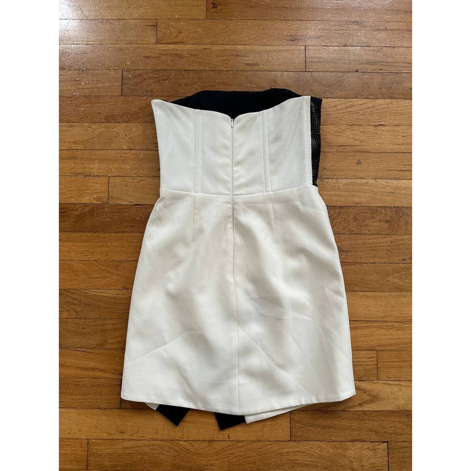 Mason's MASON Black+Cream Lasercut Leather Sheath Dress 2 A000977 Size XS / US 0-2 / IT 36-38 - 5 Thumbnail