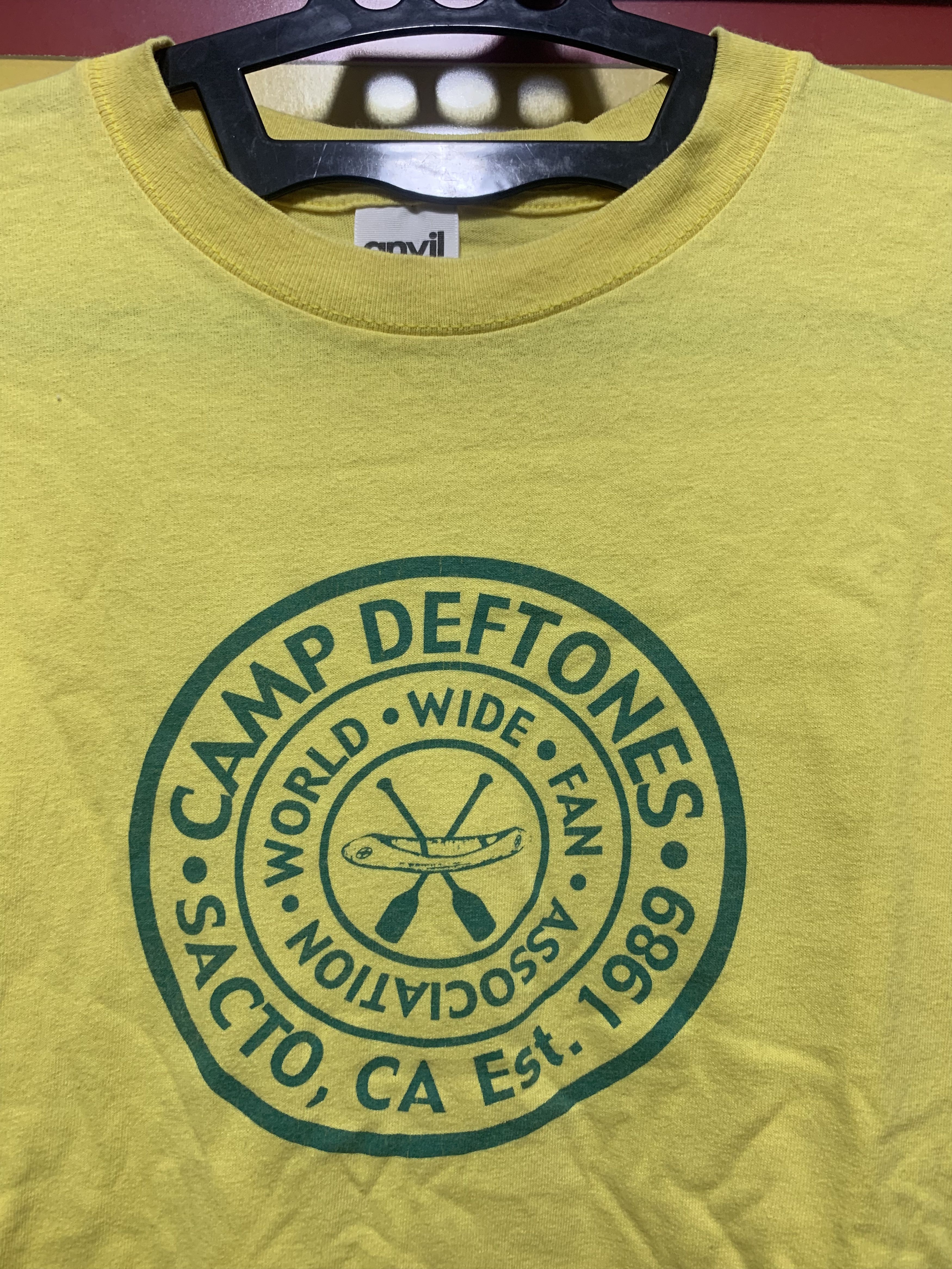 image of Archival Clothing x Band Tees VTG Deftones “Camp Deftones; World Wide Fan Association” in Yellow (S