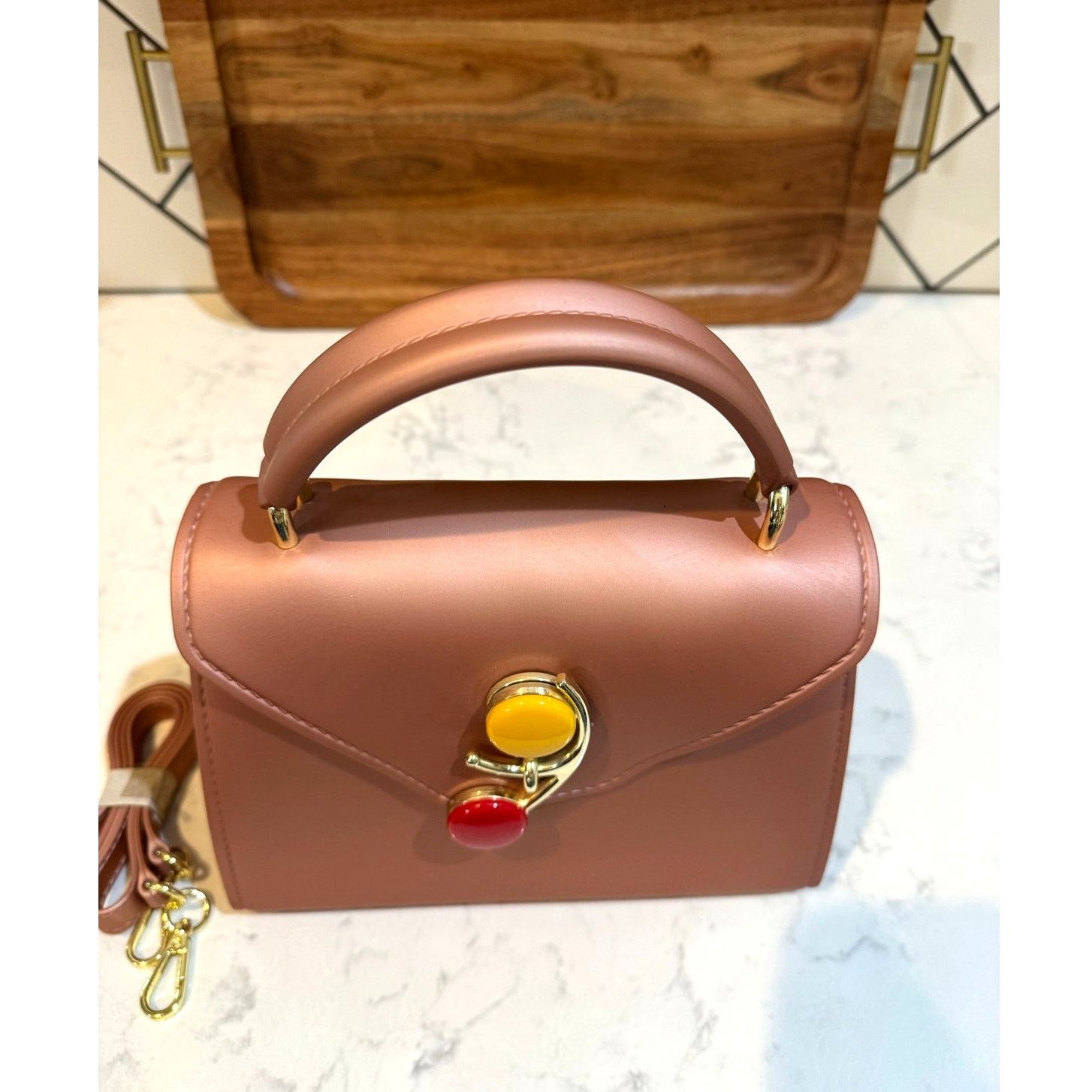 Other Chivah brand structured top handle handbag pink silicone Size ONE SIZE - 3 Thumbnail