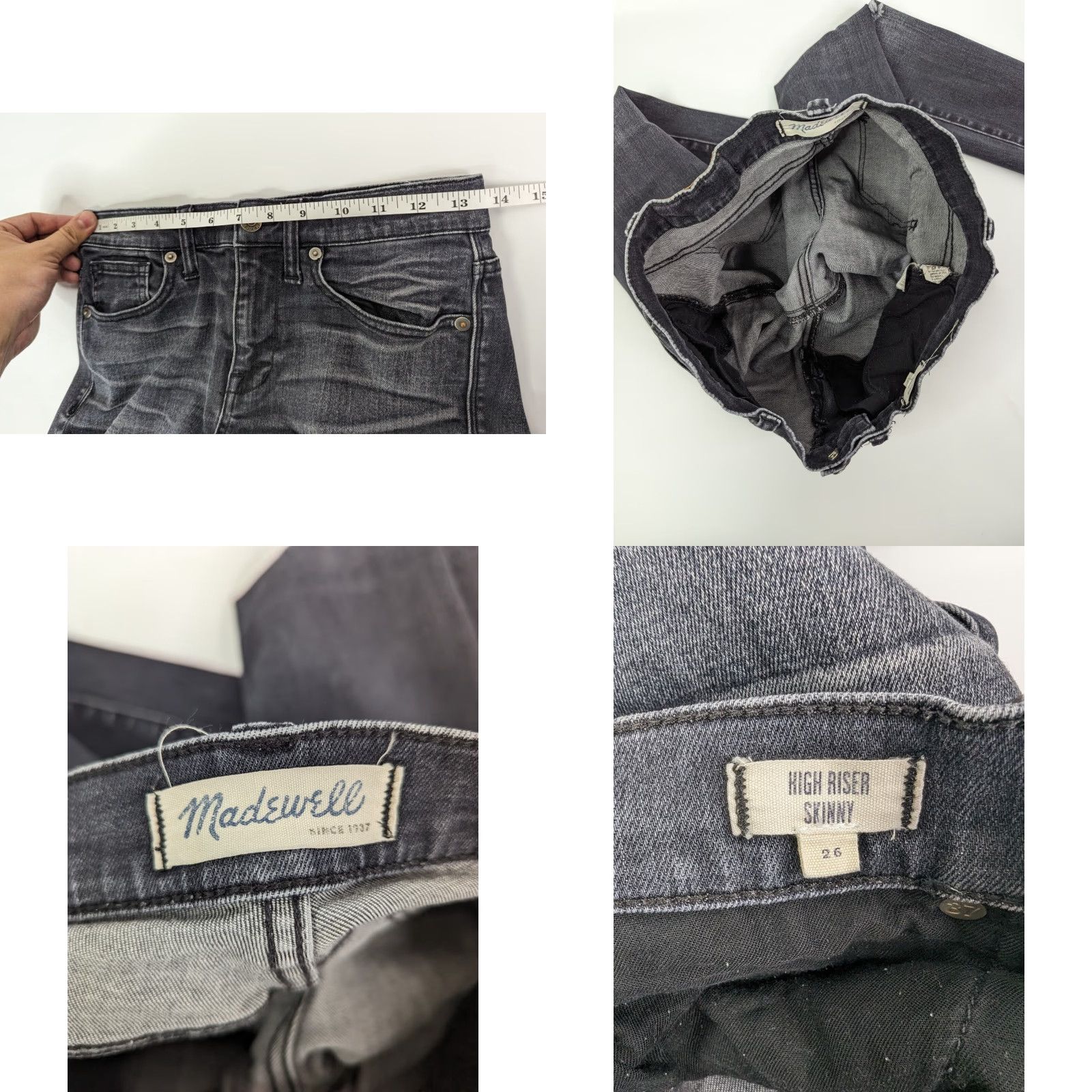 Madewell Madewell Jeans Skinny High Rise Kincaid Wash Black Size 31 in. Womens Size 24" / US 00 / IT 34 - 8 Thumbnail