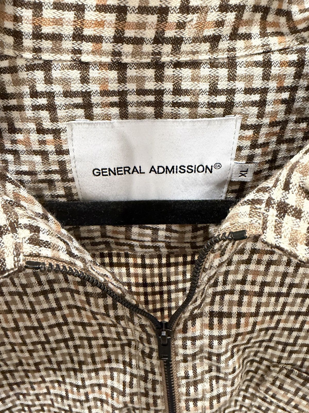 General Admission General Admission Quarter Zip Shirt in Beige Check Size US XL / EU 56 / 4 - 5 Thumbnail