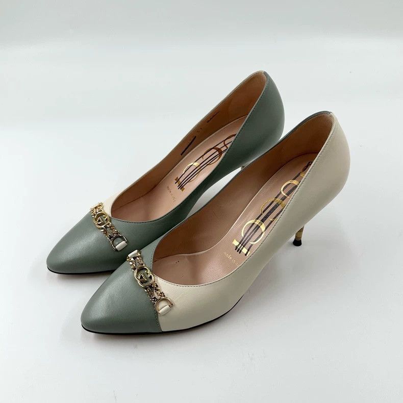 Gucci Gucci Color Block High Heel Shoes Size 37-2505 Size US 7.5 / IT 37.5 - 2 Thumbnail