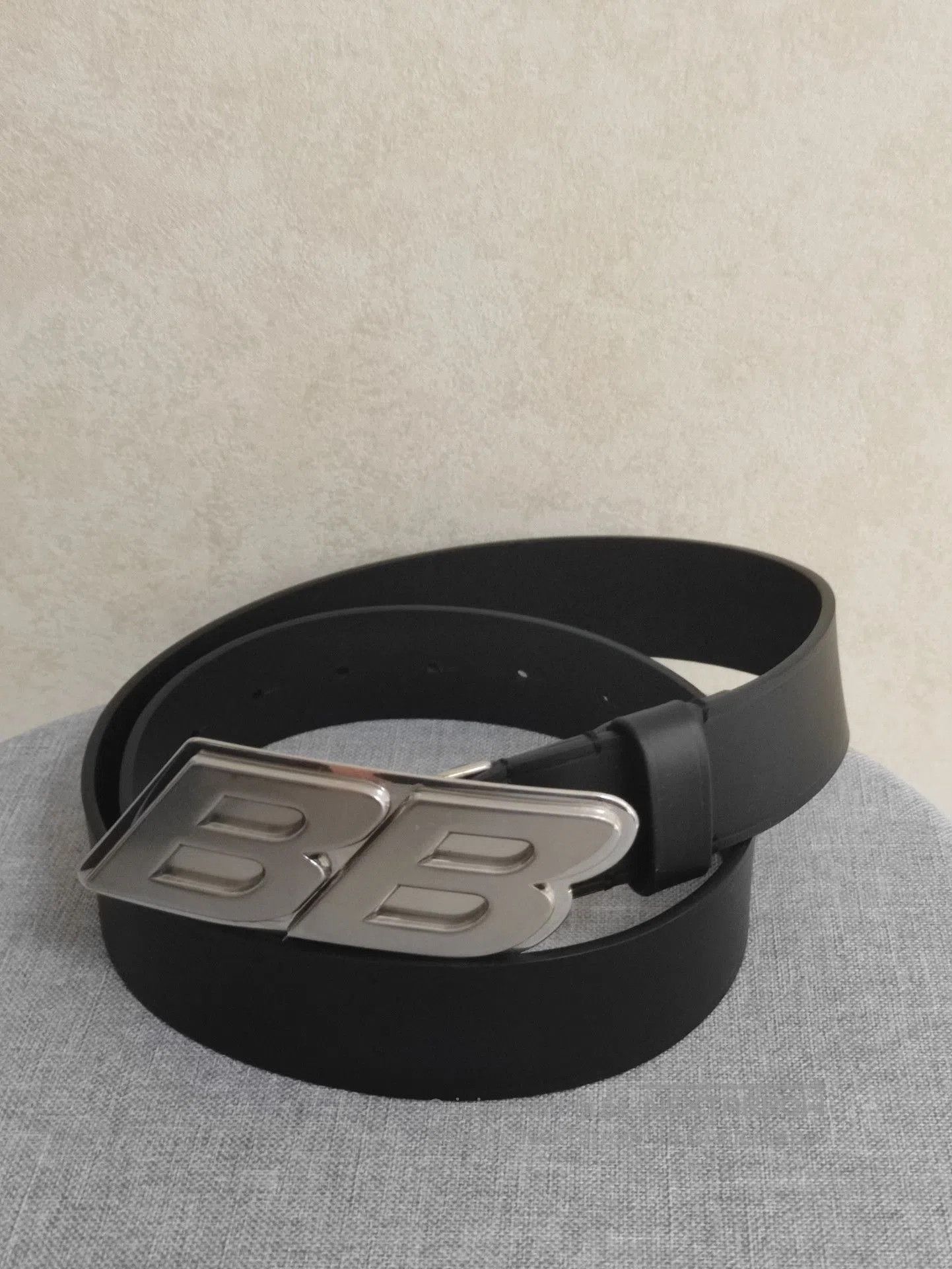 Balenciaga Balenciaga Runway Double B Black Leather Belt. Size ONE SIZE - 2 Thumbnail