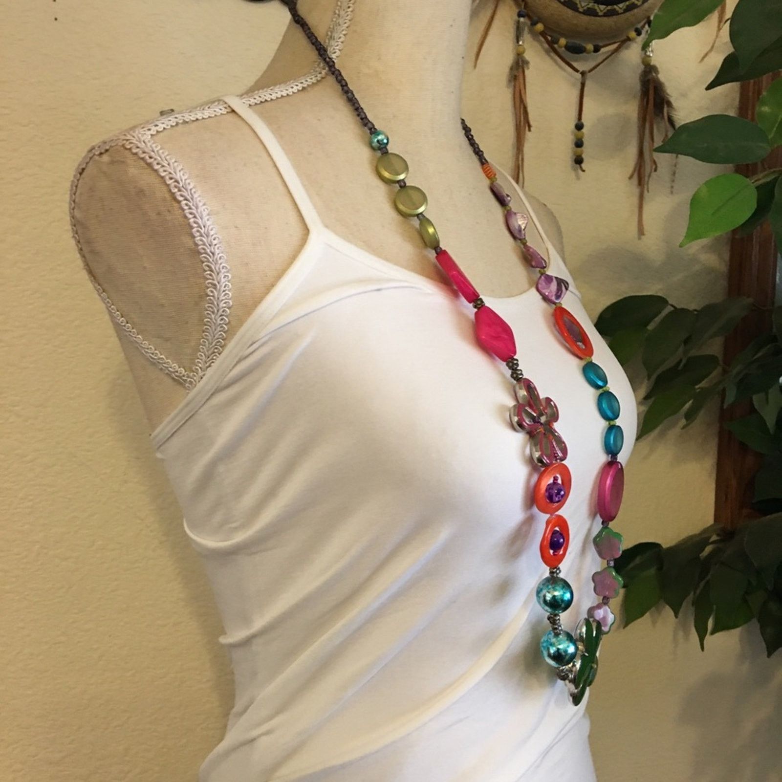 Jewelry Colorful fun shell acrylic glass bead necklace Size ONE SIZE - 2 Thumbnail