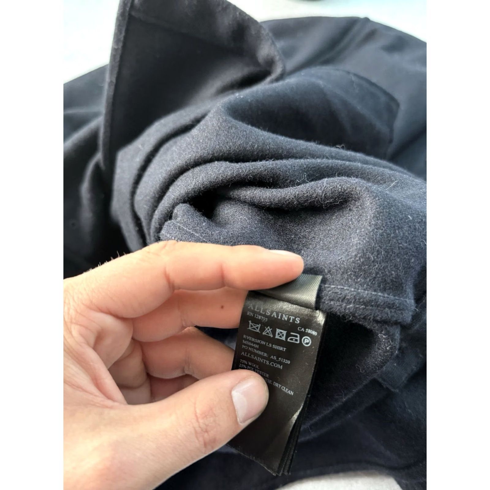 Allsaints VINTAGE AllSaints Navy Blue Button Up Wool Shirt Jacket Men Size S/M Size US S / EU 44-46 / 1 - 7 Thumbnail